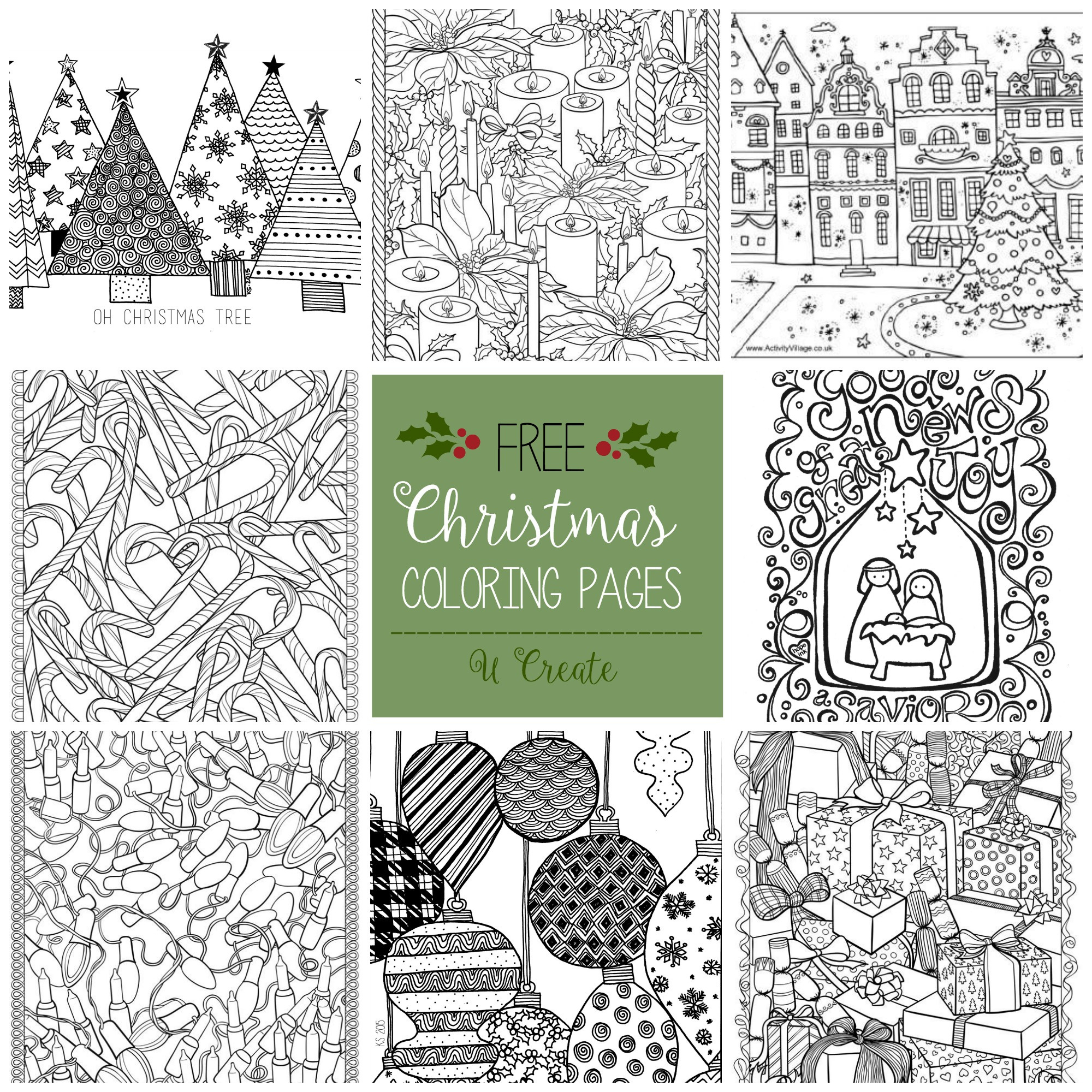 Free Christmas Adult Coloring Pages - U Create pertaining to Free Christmas Printables For Adults