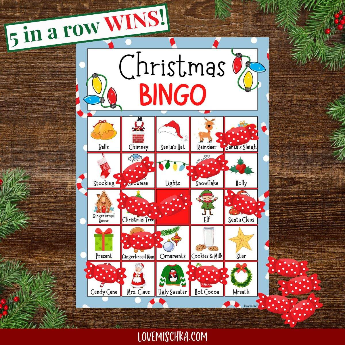Free Christmas Bingo Printable - Love Mischka in Christmas Bingo Printable