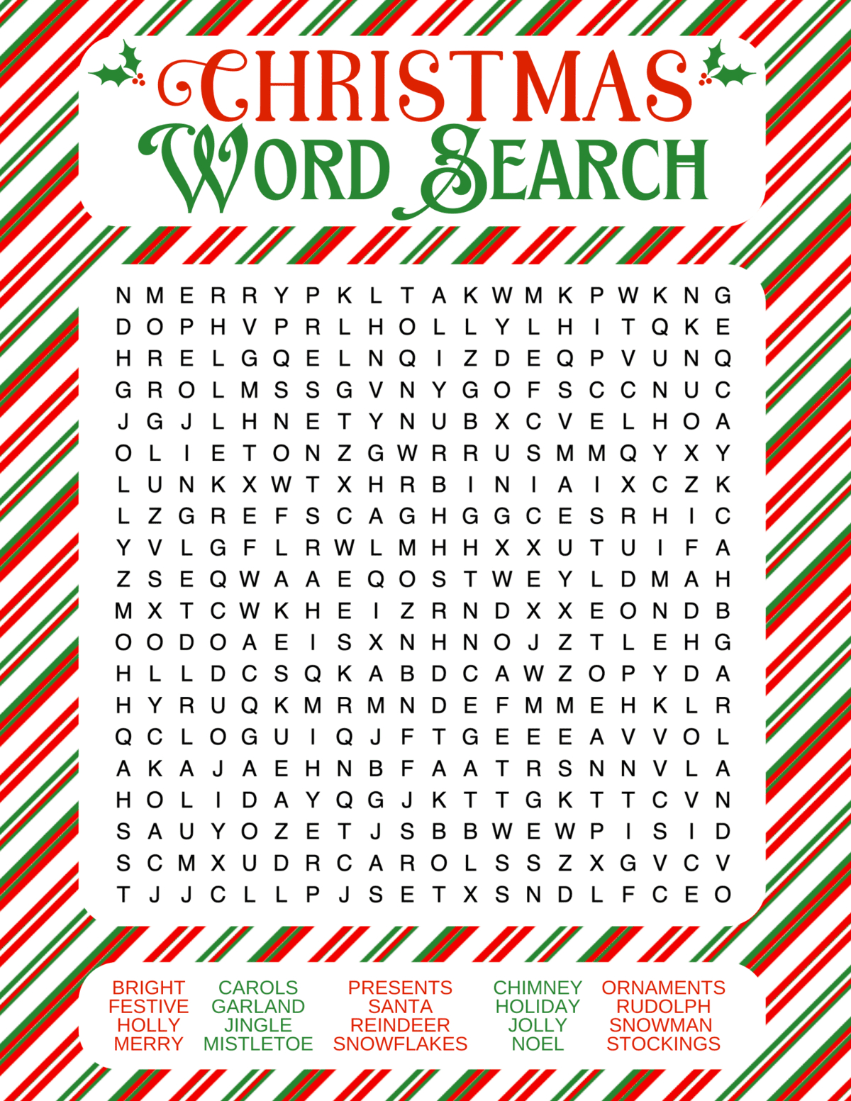 Free Christmas Word Search Printables For Kids And Adults intended for Holiday Word Search For Adults