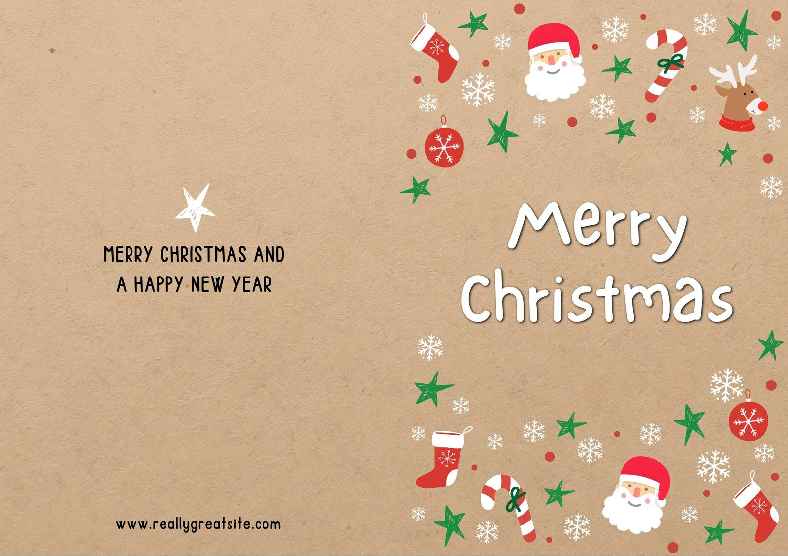 Free Custom Printable Christmas Folded Card Templates | Canva intended for Christmas Card Printable