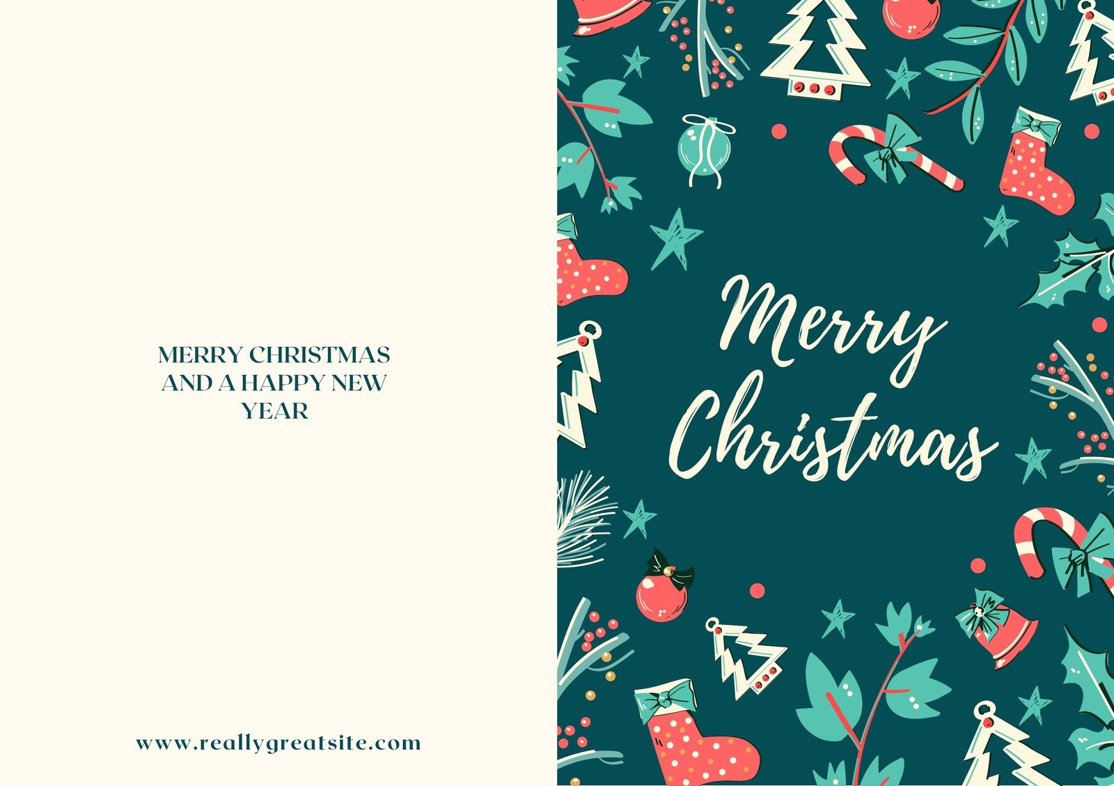 Free Custom Printable Christmas Folded Card Templates | Canva with regard to Printable Christmas Card For Wife