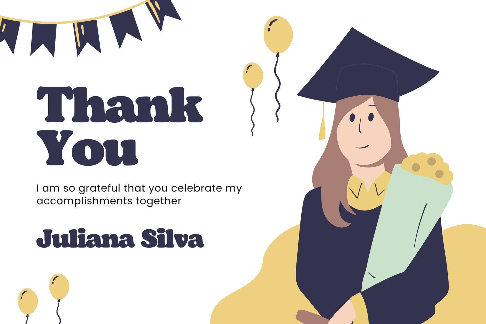 Free Custom Printable Graduation Thank You Card Templates | Canva throughout Graduation Thank You Cards Printable