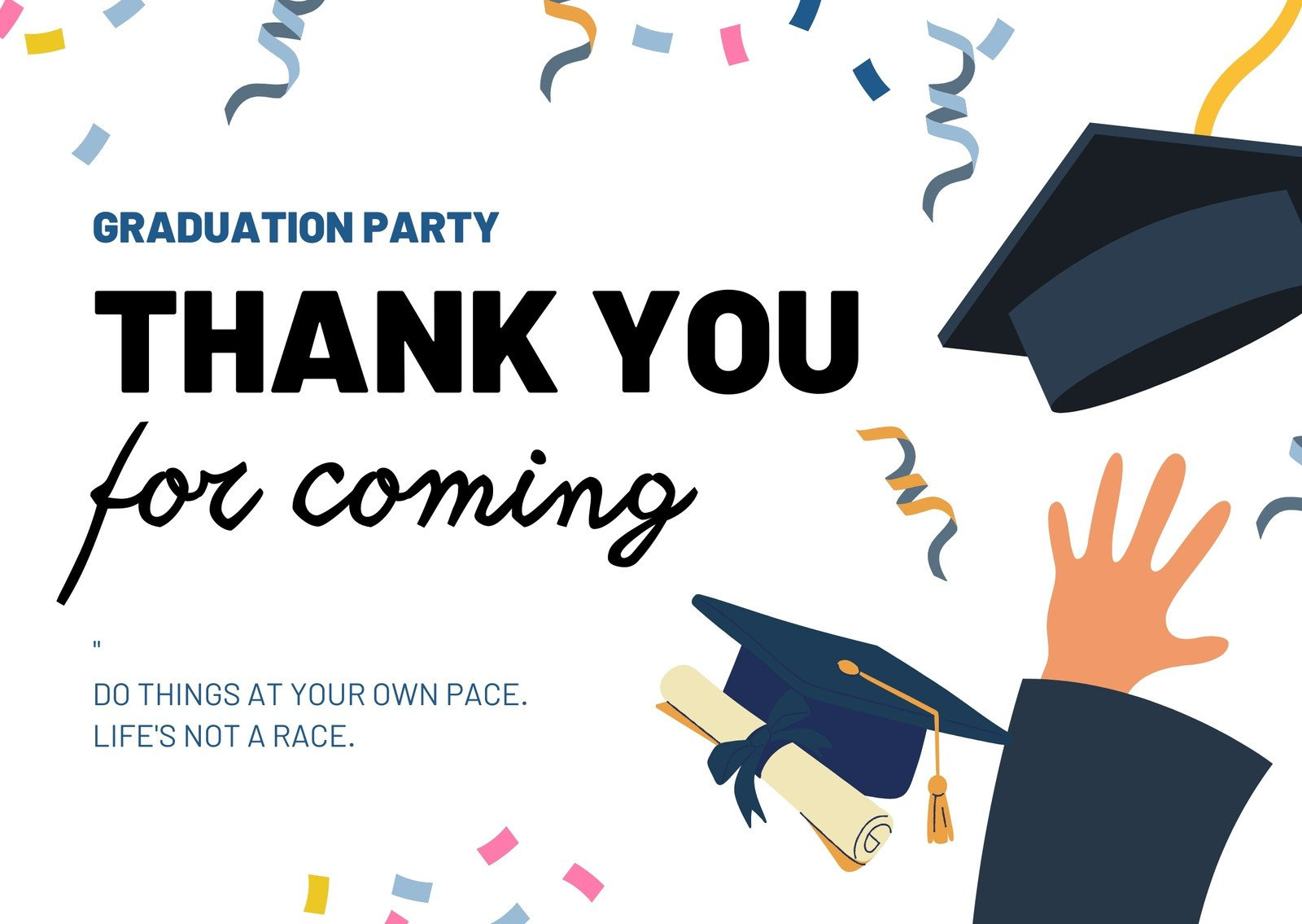 Free Custom Printable Graduation Thank You Card Templates | Canva with Printable Free Thank You Cards For Graduation