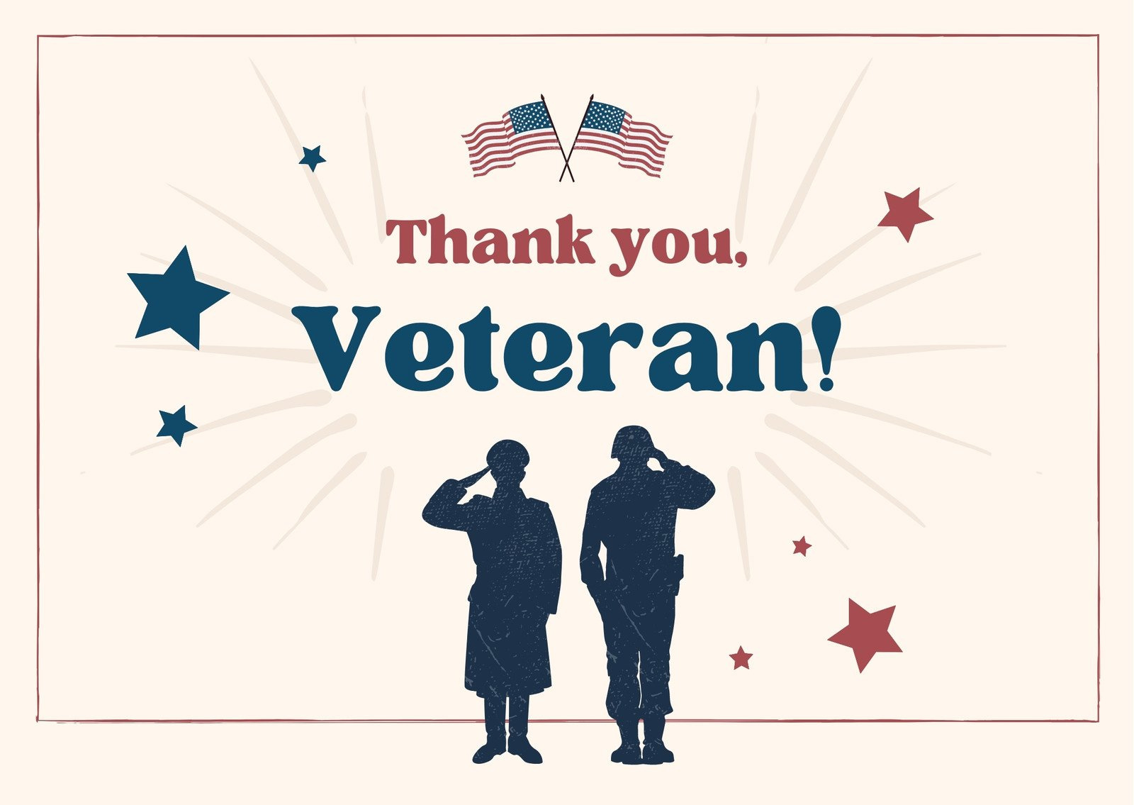 Free Custom Printable Veterans Day Card Templates | Canva with regard to Veteran Thank You Cards Printable