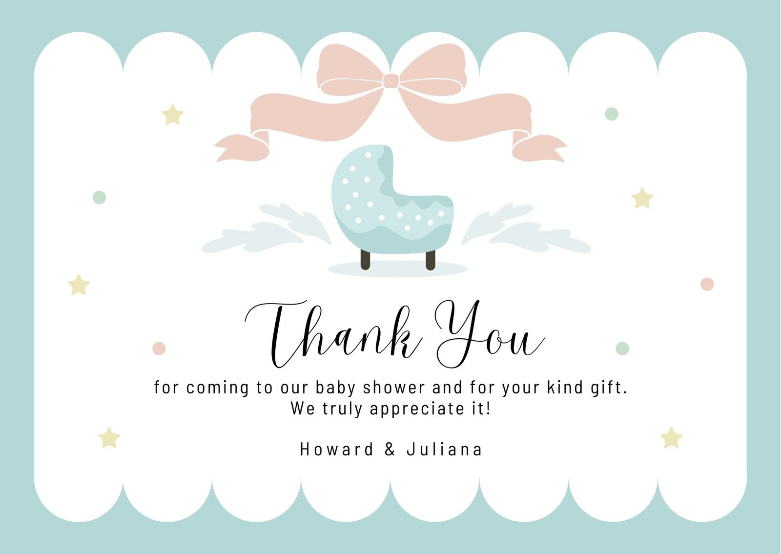 Free Printable Baby Shower Thank You Card Templates | Canva pertaining to Baby Shower Thank You Cards Printable