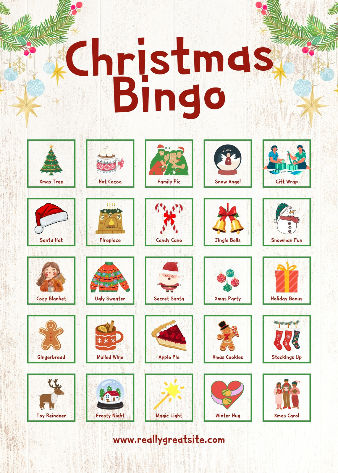 Free Printable Christmas Bingo Card Templates | Canva regarding Christmas Bingo Printable
