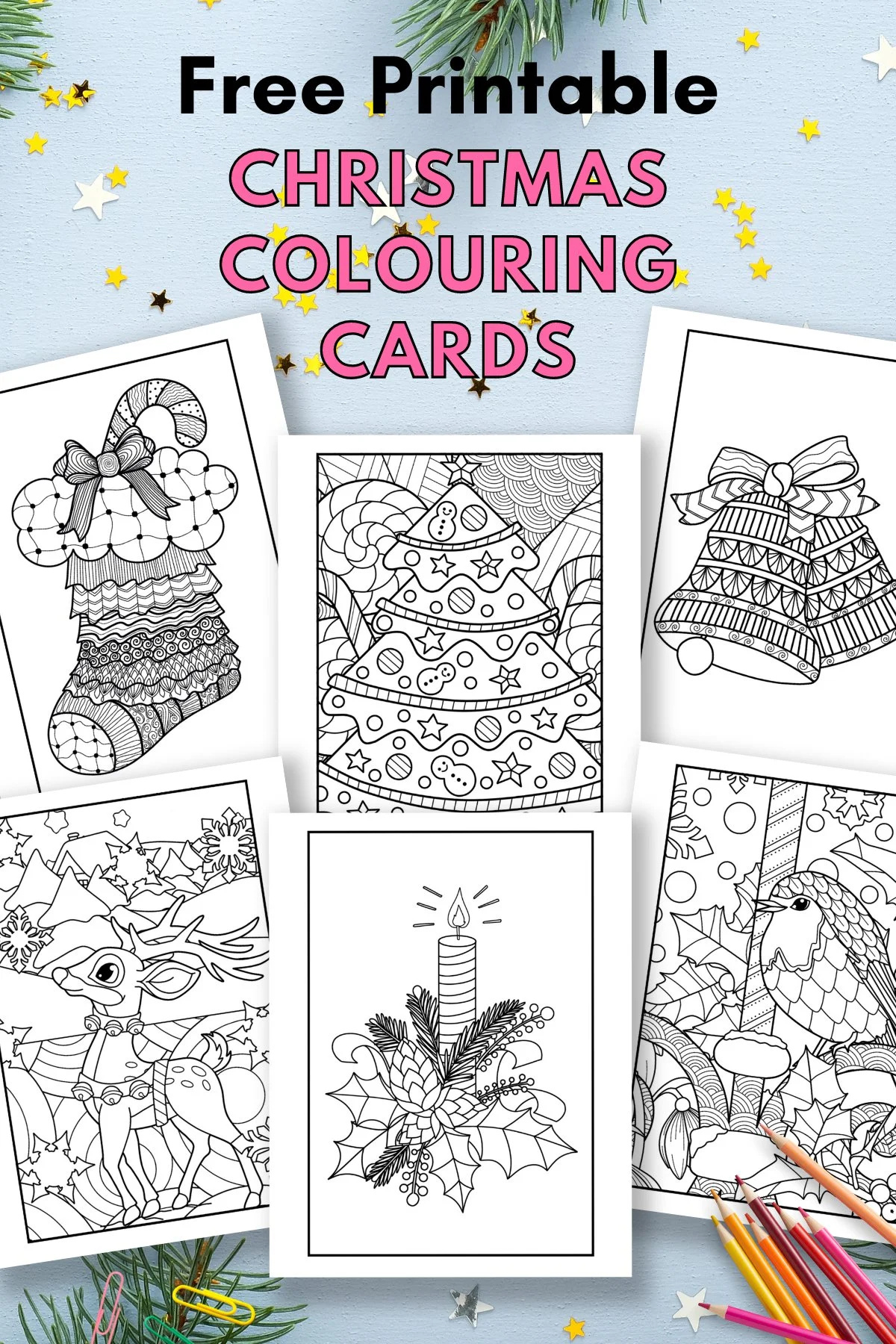 Free Printable Christmas Cards To Colour — Gathering Beauty for Free Printable Christmas Card to Color