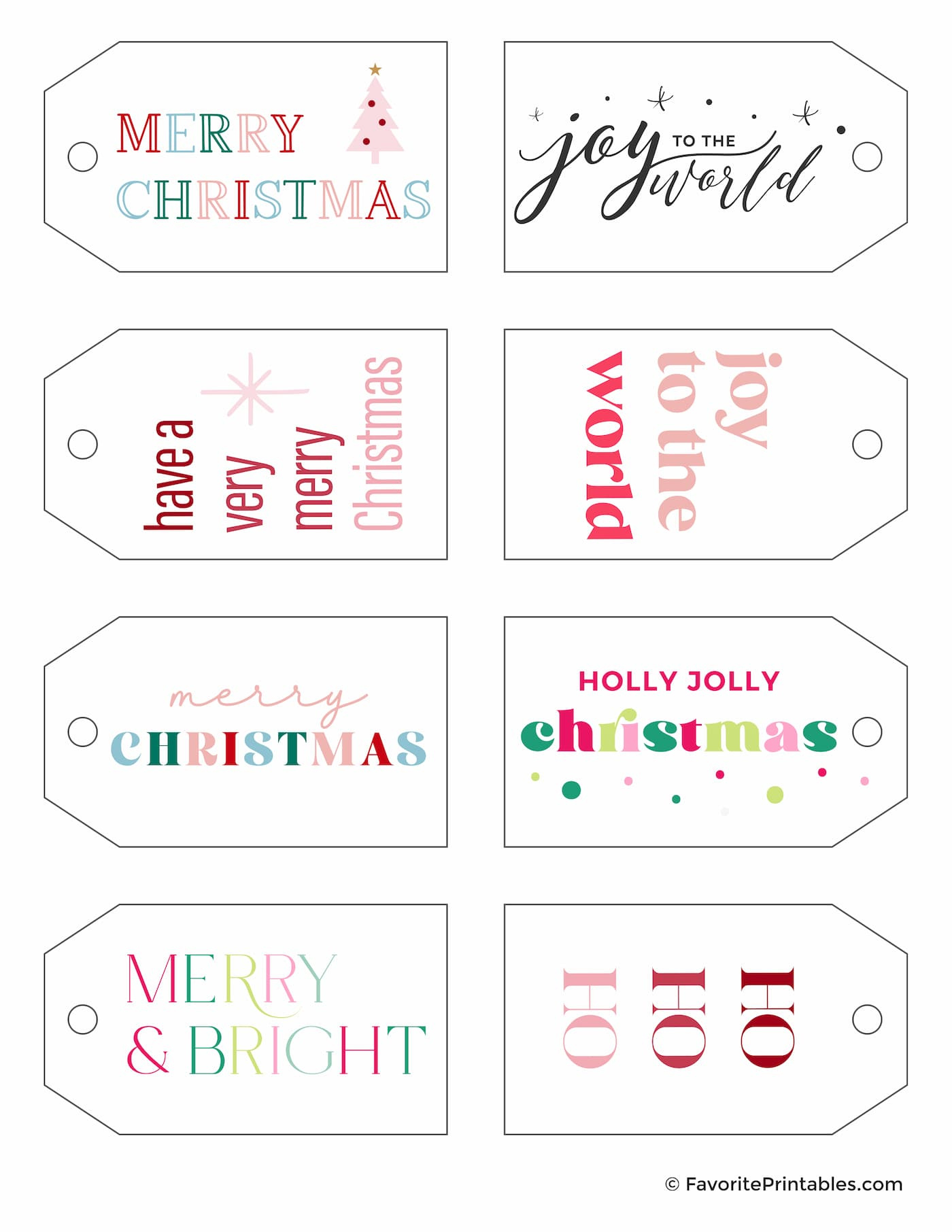 Free Printable Christmas Gift Tags - Favorite Printables intended for Merry Christmas Tags Free Printable