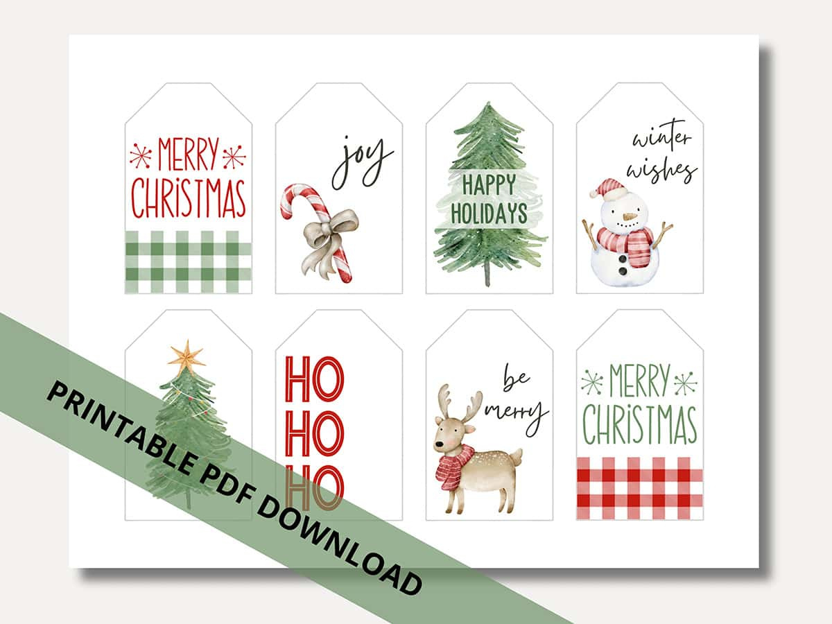 Free Printable Christmas Gift Tags For The Holidays - Aubree Originals pertaining to Printable Christmas Tags Free Download