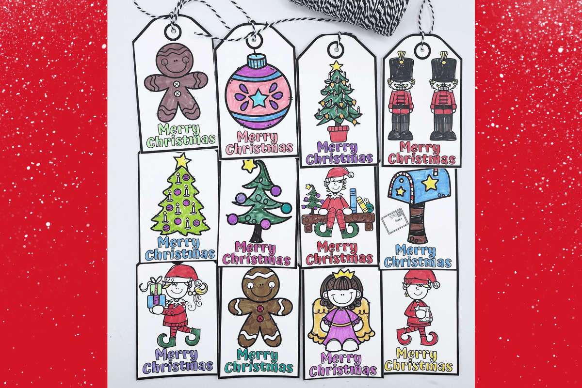 Free Printable Christmas Tags To Color For Kids with Kids Christmas Tags Printable Free