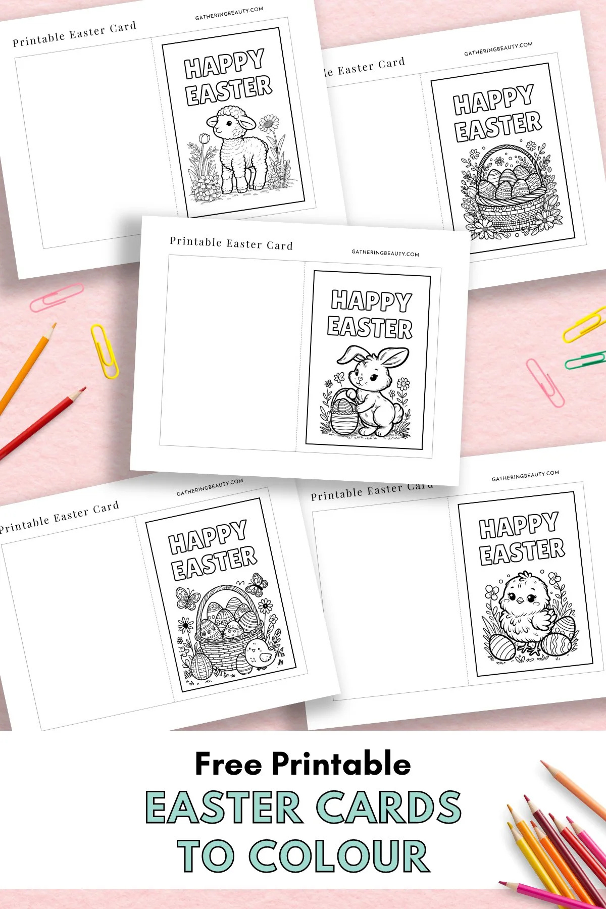 Free Printable Easter Cards To Colour — Gathering Beauty intended for Free Printable Easter Thank You Cards