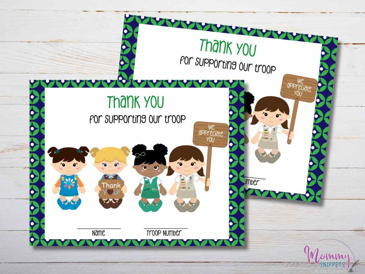 Free Printable Girl Scout Thank You Cards - Mommy Snippets for Free Printable Girl Scout Thank You Cards