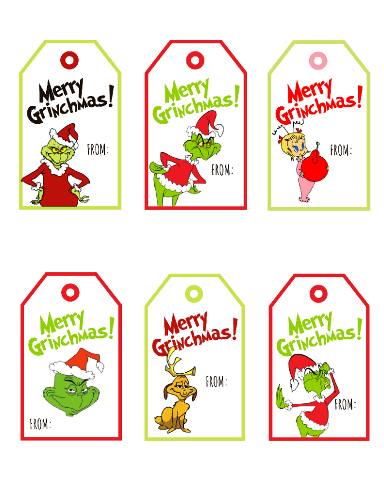 Free Printable Grinch Christmas Gift Tags | Baking You Happier for Printable Grinch Christmas Tags