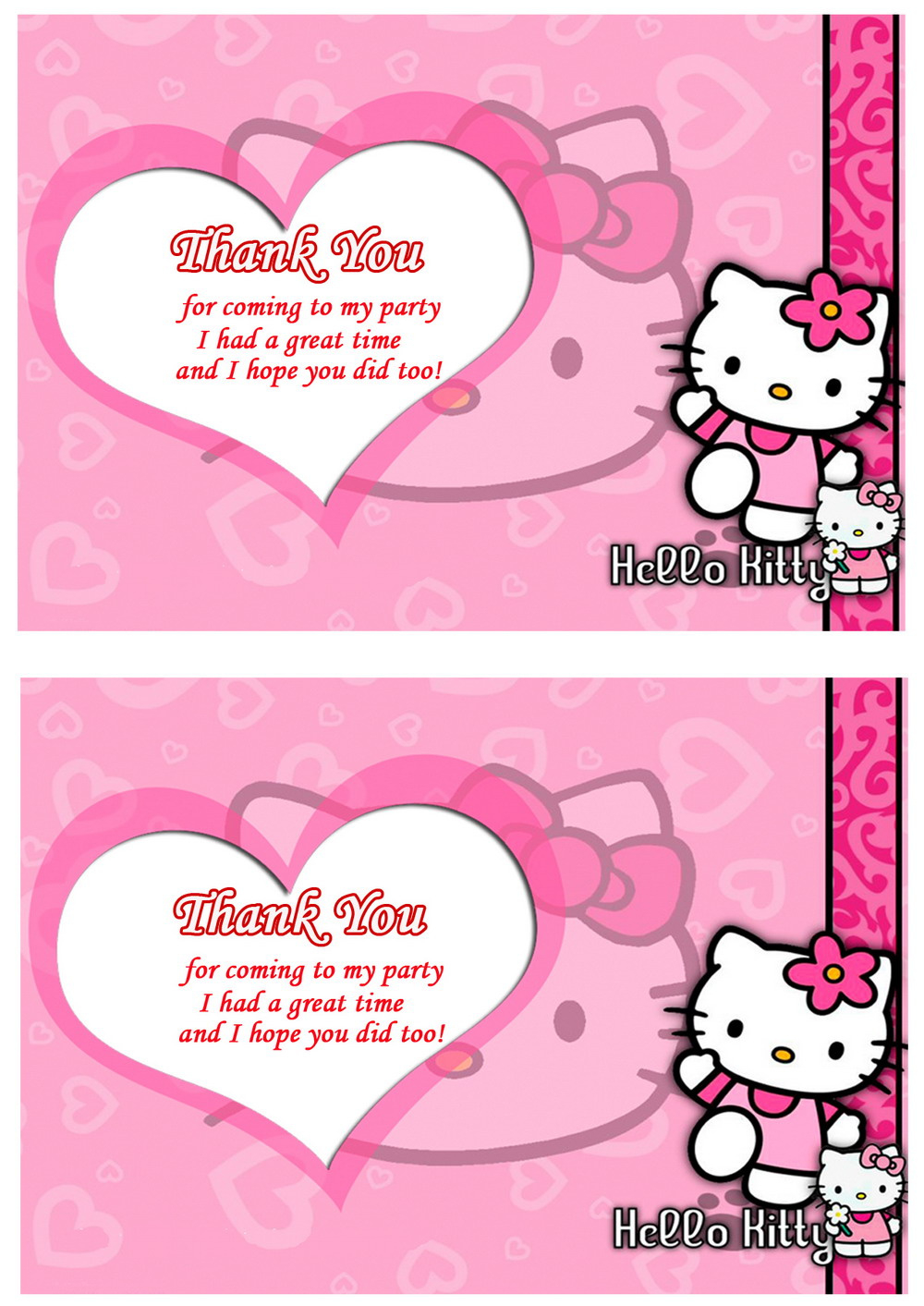 Free Printable Hello Kitty Thank You Tags, Download Free Printable with Hello Kitty Thank You Cards Printable Free