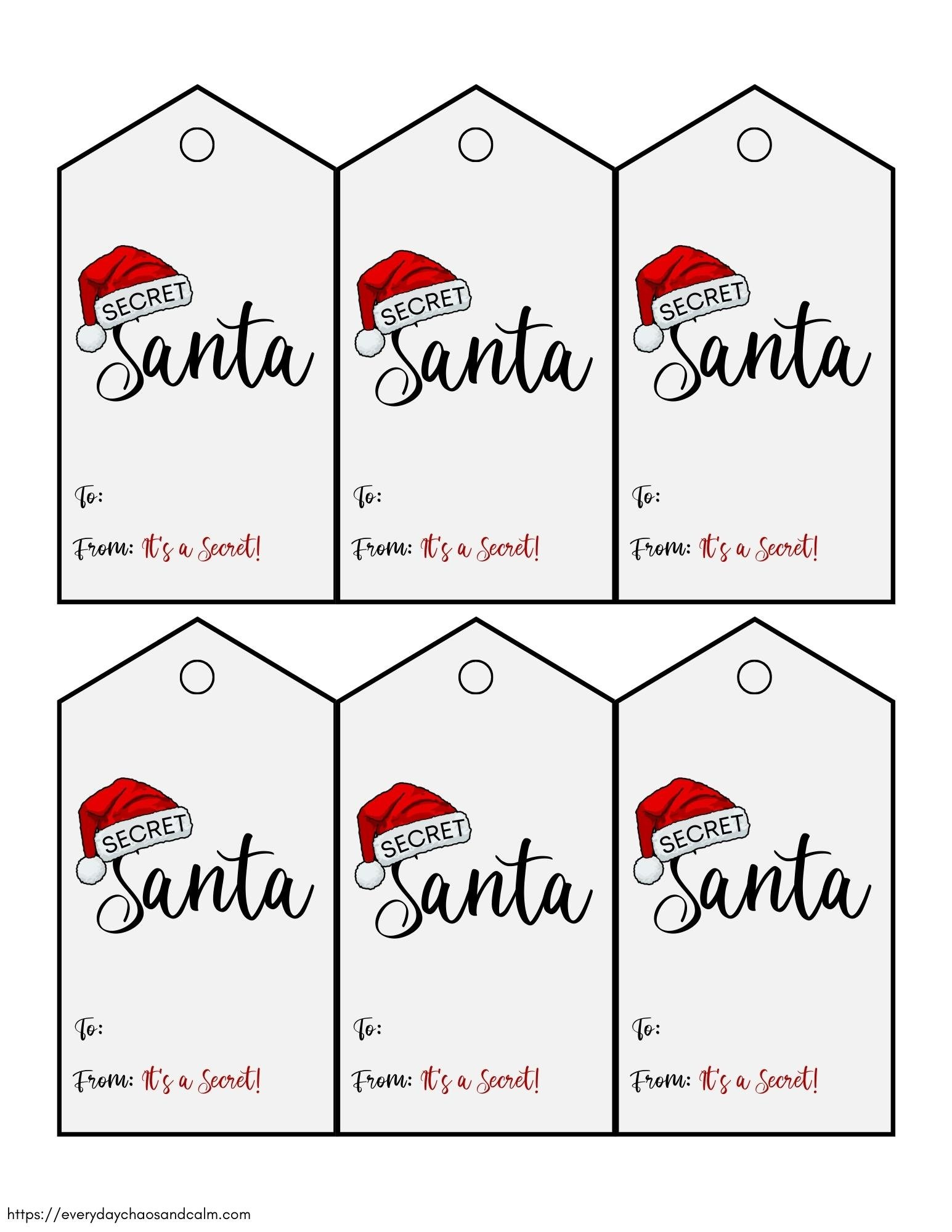 Free Printable Secret Santa Gift Tags within Printable Christmas Tags For Secret Santa
