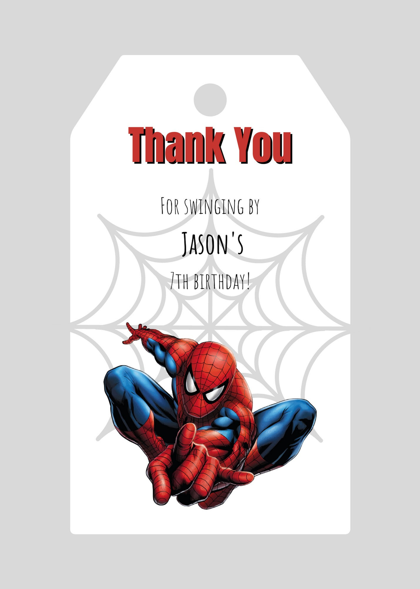 Free Printable Spiderman Thank You Tags, Download Free Printable in Spiderman Thank You Cards Printable Free