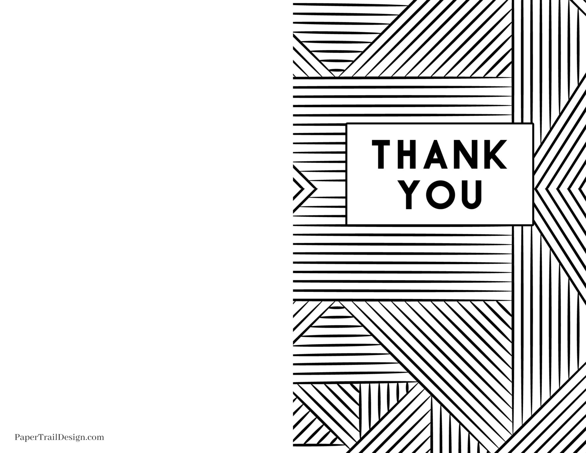 Free Printable Thank You Cards - Paper Trail Design in Blank Thank You Cards Printable Free