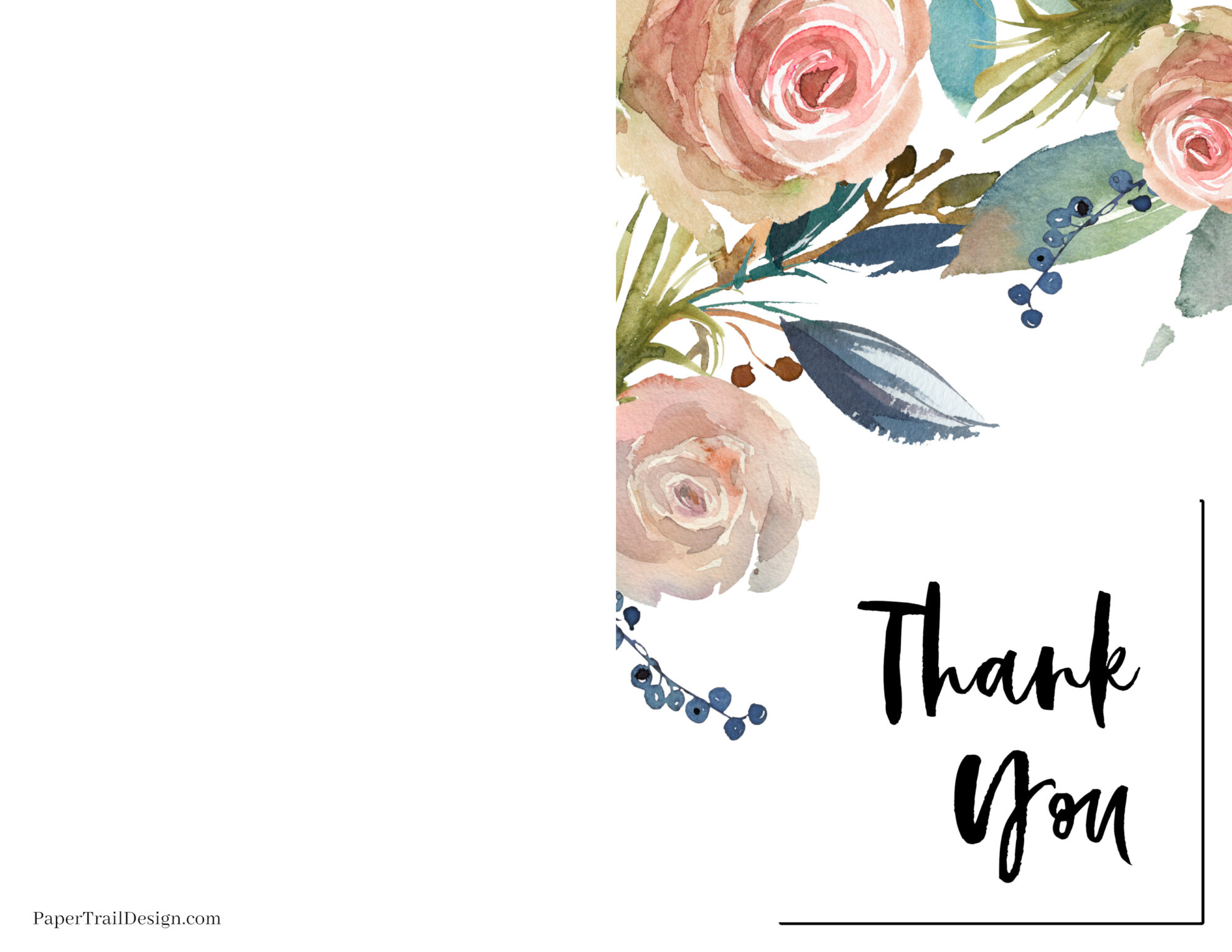 Free Printable Thank You Cards - Paper Trail Design with regard to Folding Thank You Cards Printable