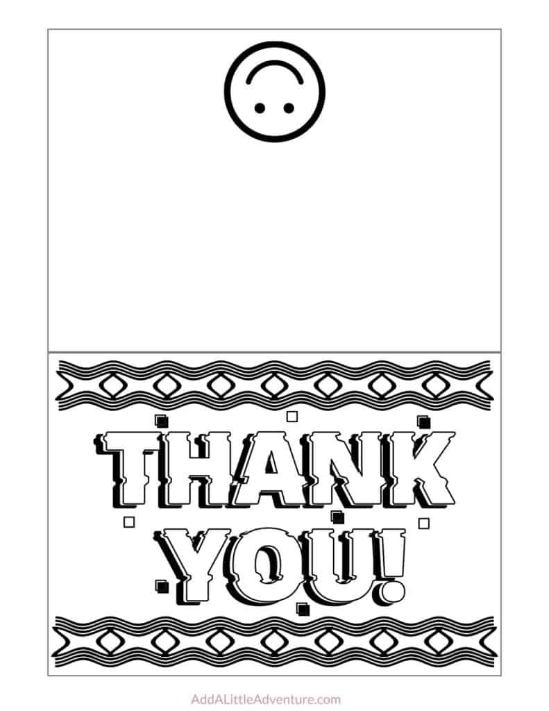 Free Printable Thank You Cards To Color - Add A Little Adventure in Thank You Cards Free Printable Kids Design