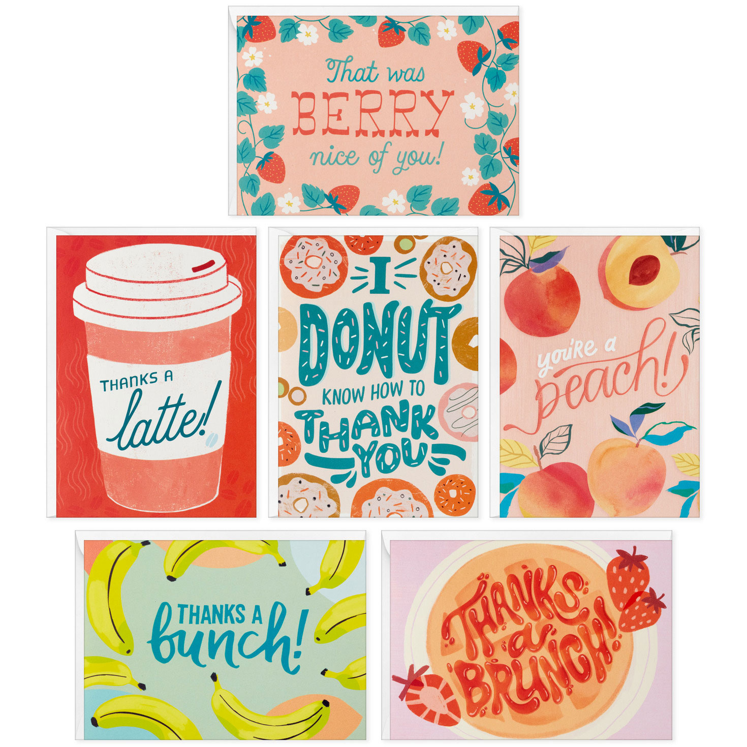 Fun Foods Thank-You Note Cards, Pack Of 36 - Note Cards with Free Thank You Cards Hallmark Printable