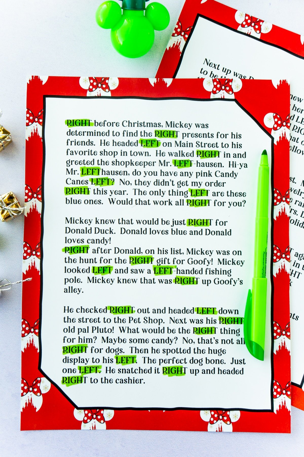Fun Left Right Christmas Game (4 Printable Stories) - Play Party Plan regarding Funny Left Right Game Story Any Occasion