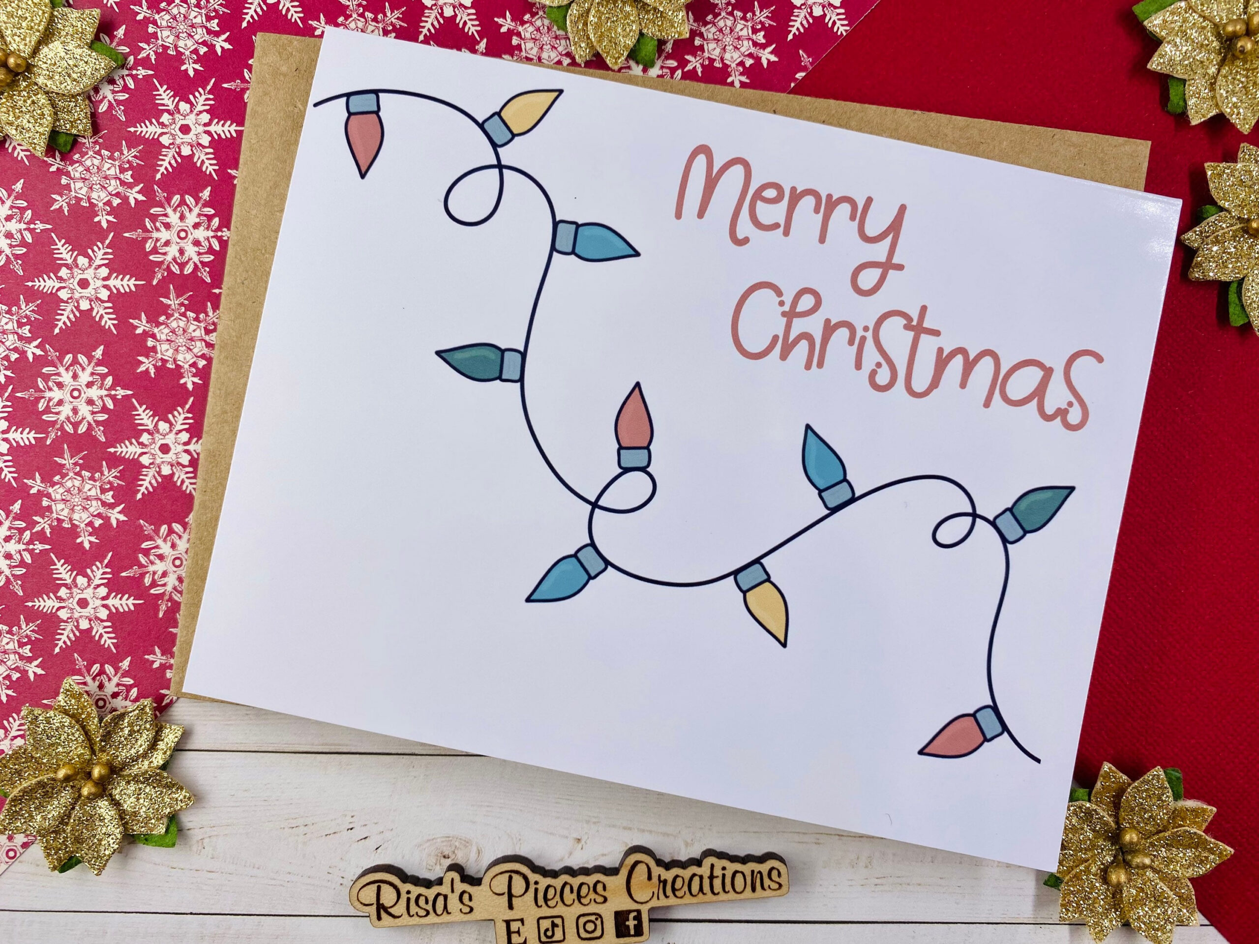 Glossy Christmas Lights Card, Christmas Card, Holiday Greeting, Seasonal  Cards, Merry Christmas, Cute Christmas Card, Holiday Lights intended for Christmas Card Design
