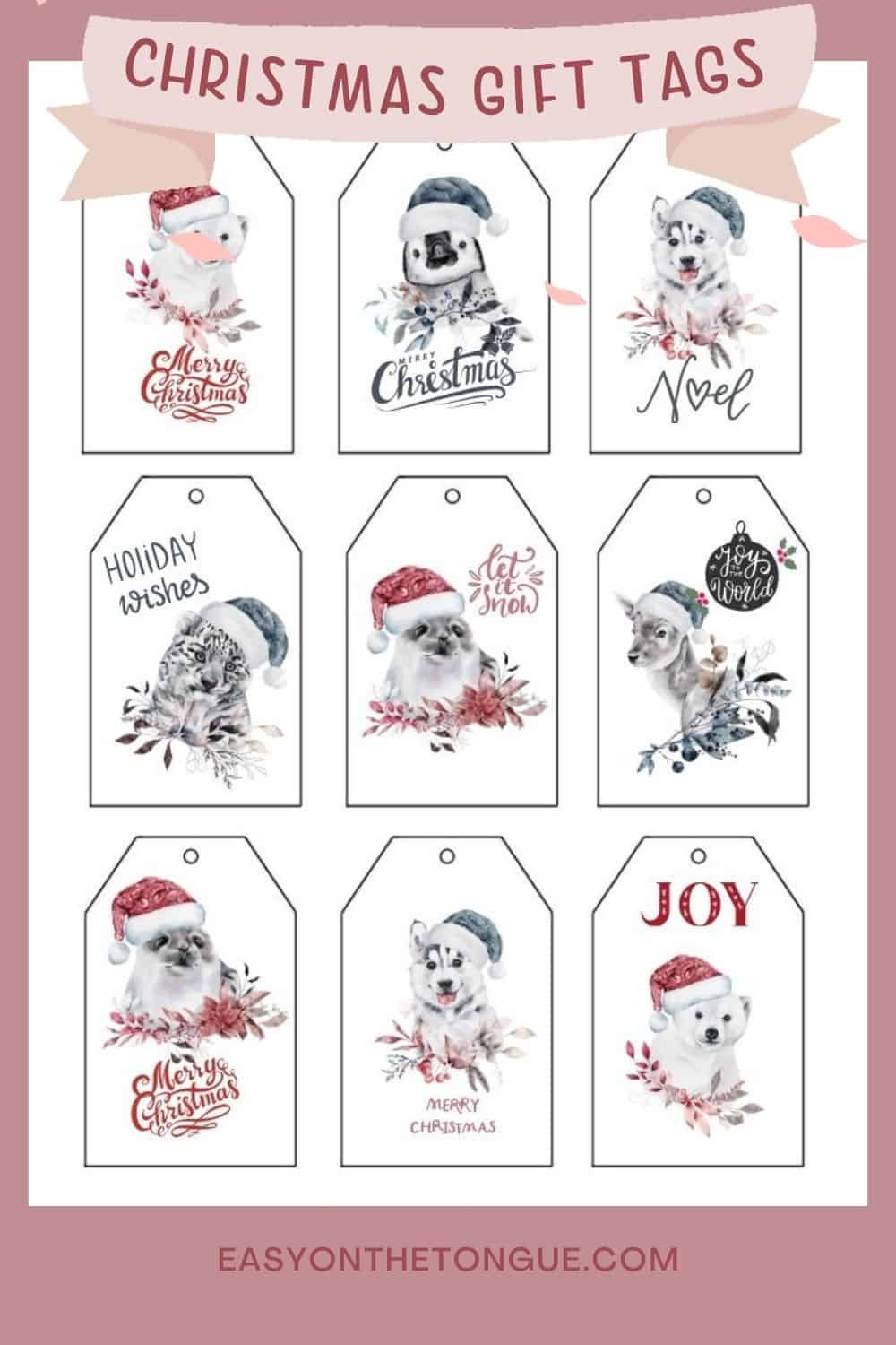 Grab The Free Snow Animal Christmas Gift Tags pertaining to Free Printable Christmas Tags