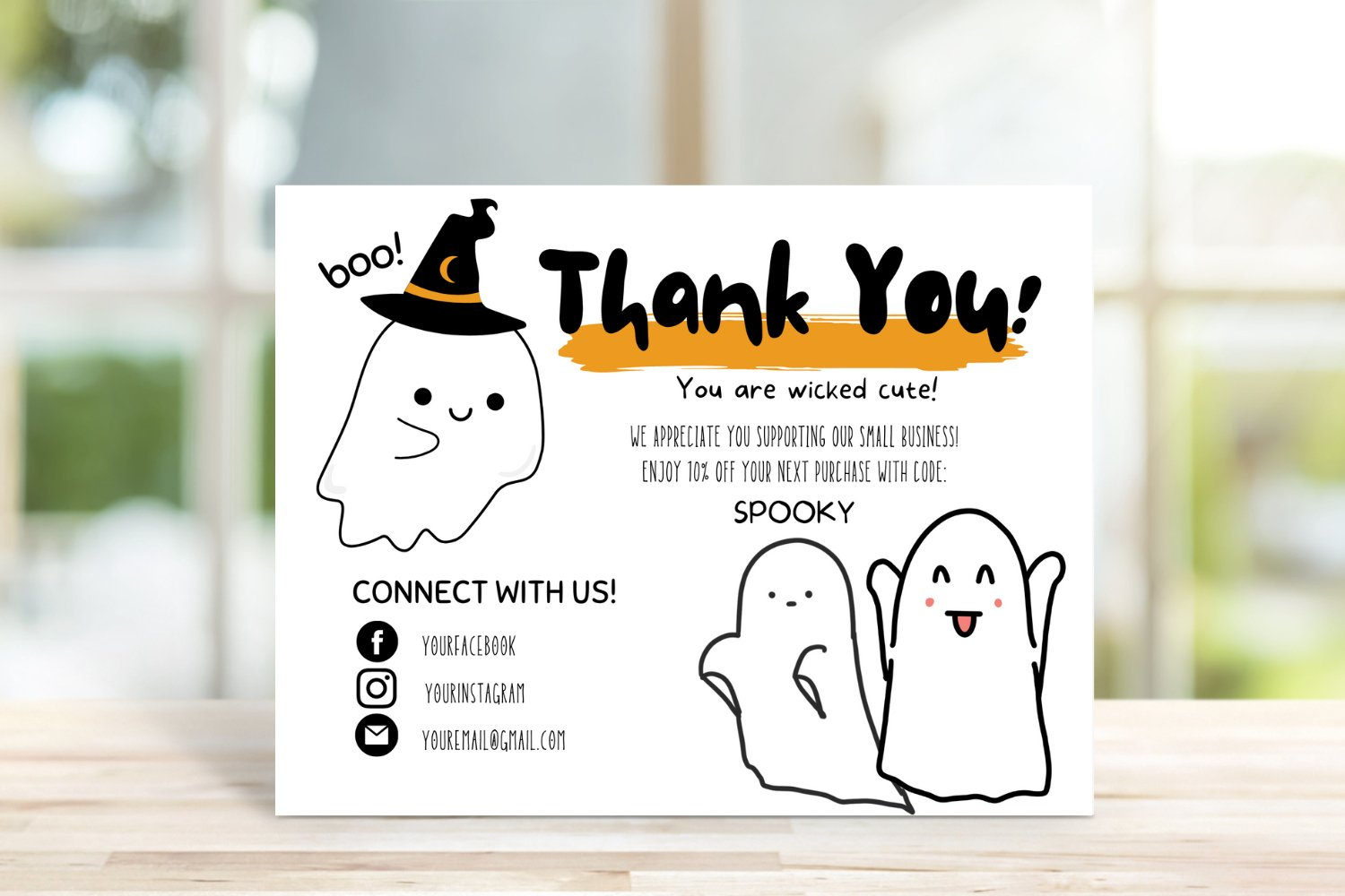 Halloween Business Thank You Card Template regarding Halloween Thank You Cards Printable