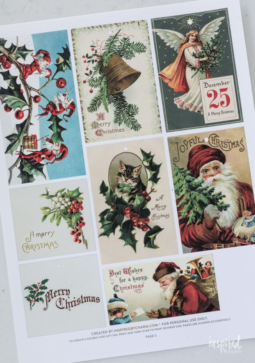 Handmade Vintage-Inspired Christmas Gift Tags intended for Free Printable Vintage Christmas Gift Tags
