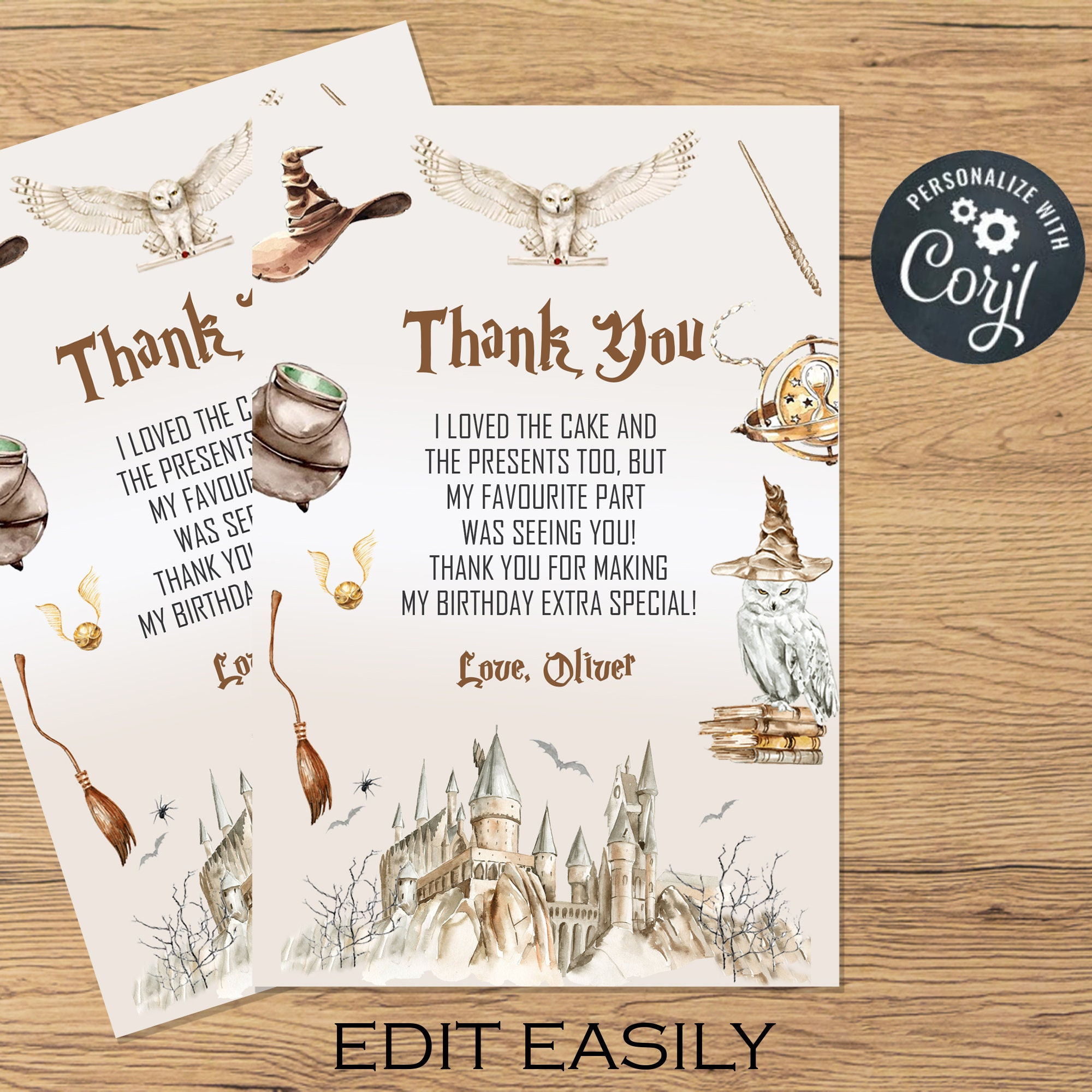 Harry Thank You Card - Worksheets Library in Harry Potter Thank You Cards Free Printable