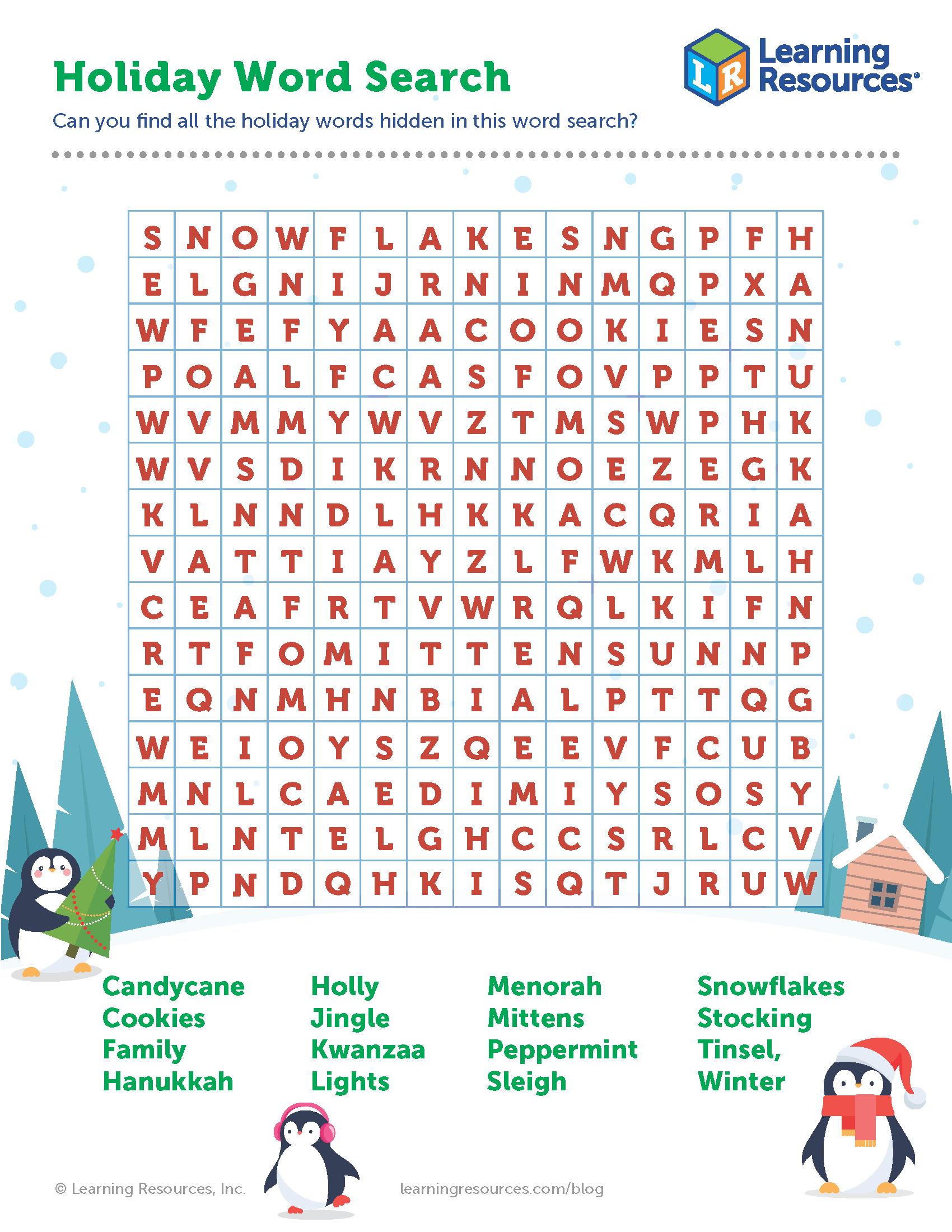 Holiday Word Search Printable | Learning Resources with regard to Holiday Word Search Printable For Adults
