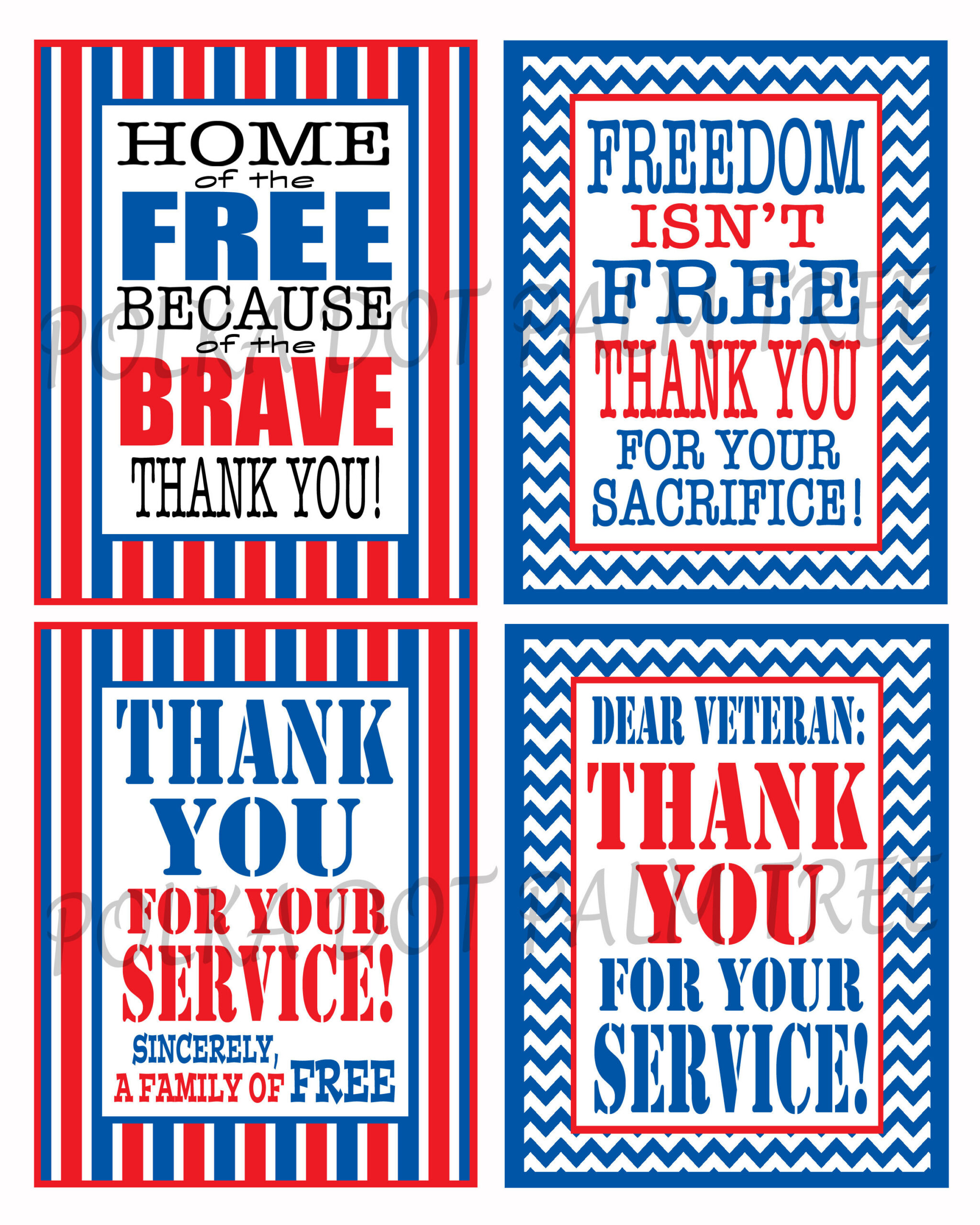 Instant Download Printable Veteran Military Patriotic Thank You pertaining to Printable Veterans Day Thank You Cards