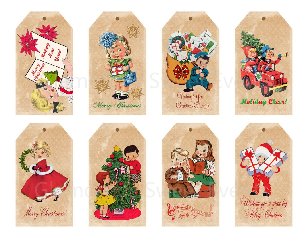 Instant Download, Vintage Christmas Gift Tags, Printable - Etsy with regard to Vintage Christmas Gift Tags Printable