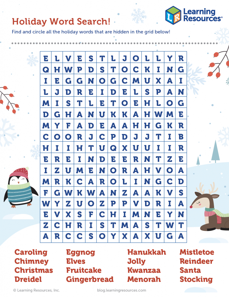 Jolly Holiday Word Search! | Learning Resources pertaining to Holiday Word Search Free Printable