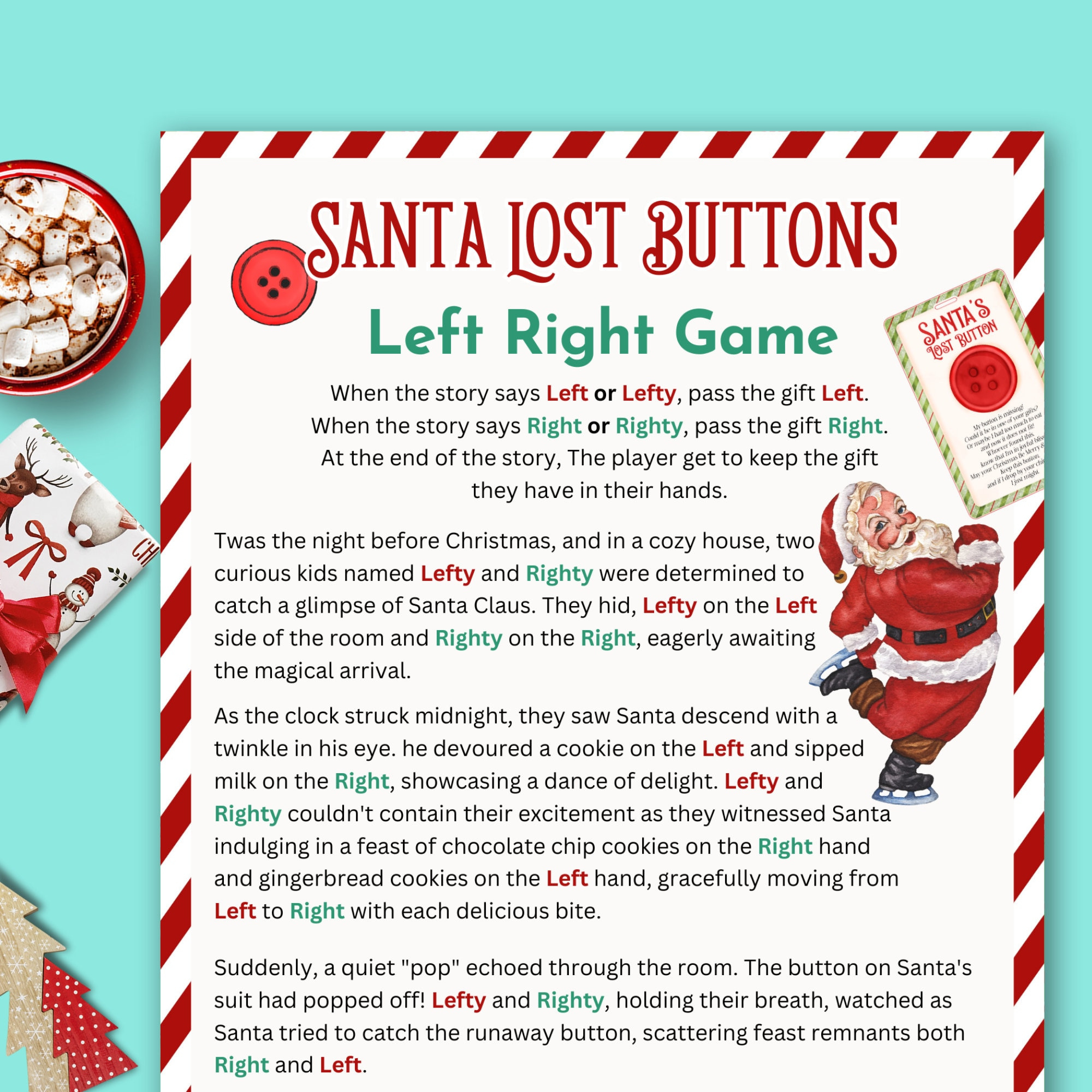 Left Right Christmas Game For Families, Funny Christmas Story, Pass The  Gift Game, Gift Exchange Game, Printable Christmas Party Game Groups in Naughty Left Right Christmas Game Printable