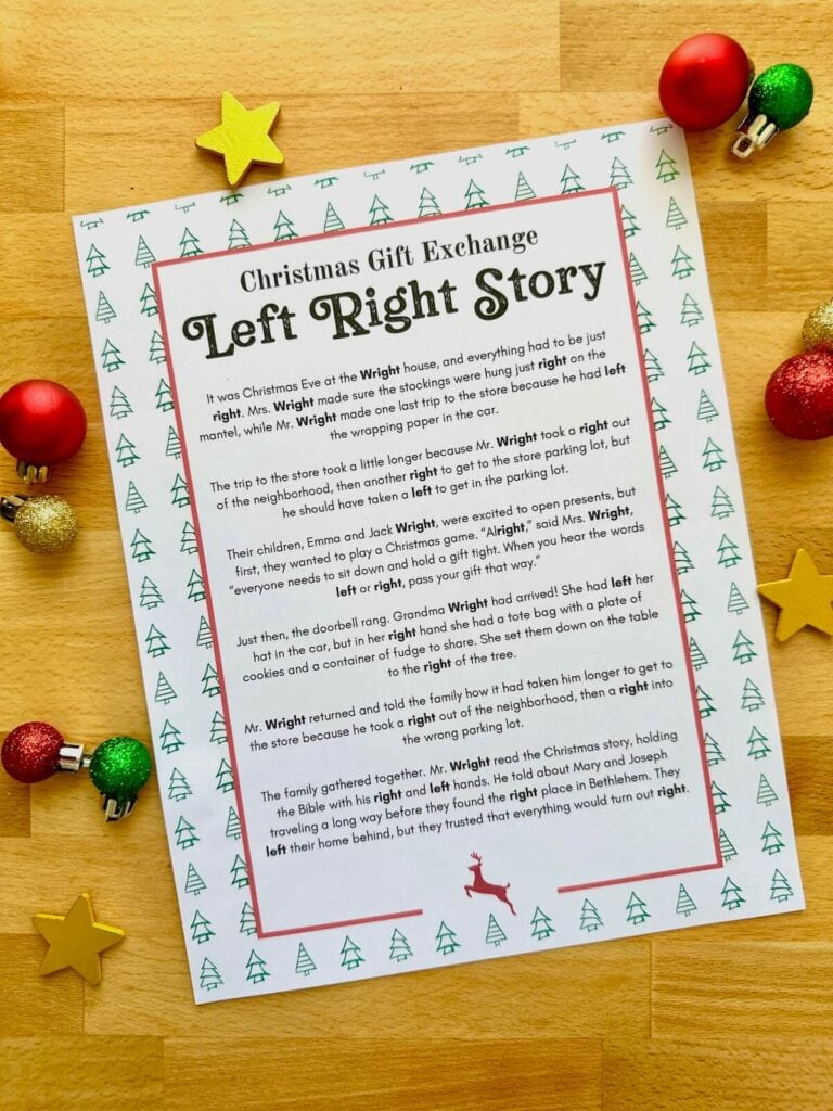 Left Right Christmas Game - Free Printable Gift Exchange Idea pertaining to Short Left Right Christmas Game Printable