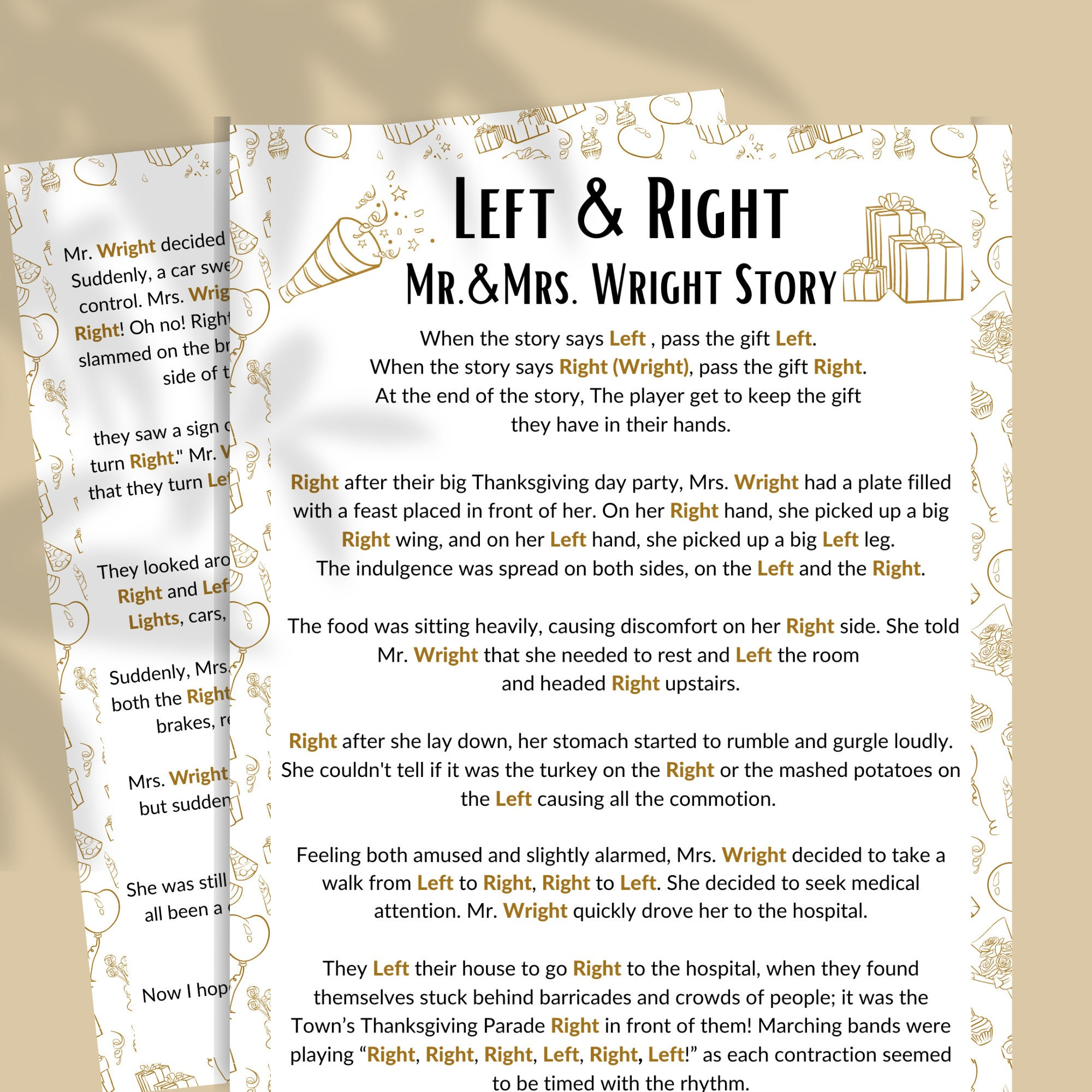 Left Right Game Office, Funny Story Left Right Game Any Occasion with regard to Funny Left Right Game Story Any Occasion
