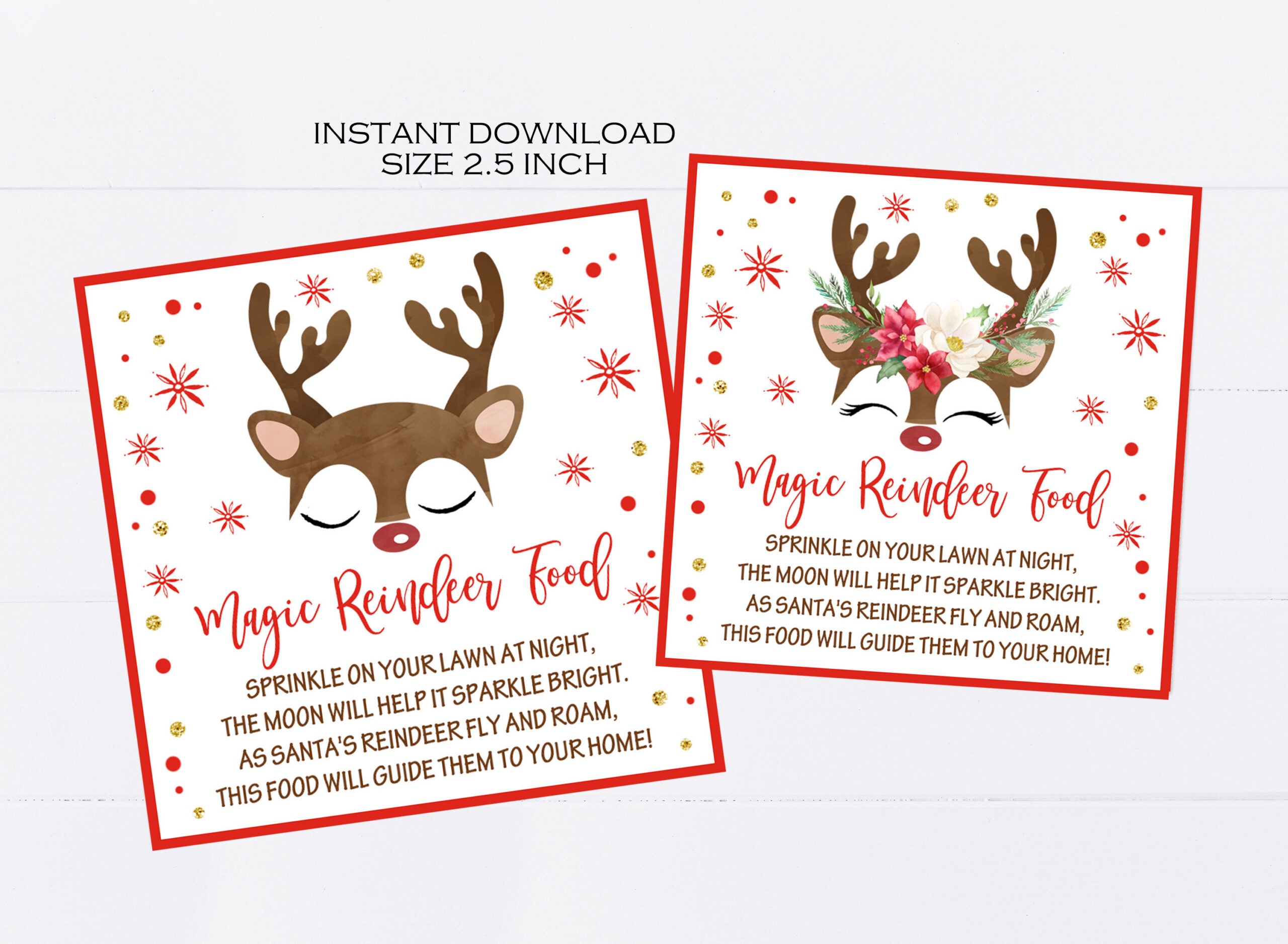 Magic Reindeer Food Tags Printable, Christmas Party Favors regarding Reindeer Food Printable Tags