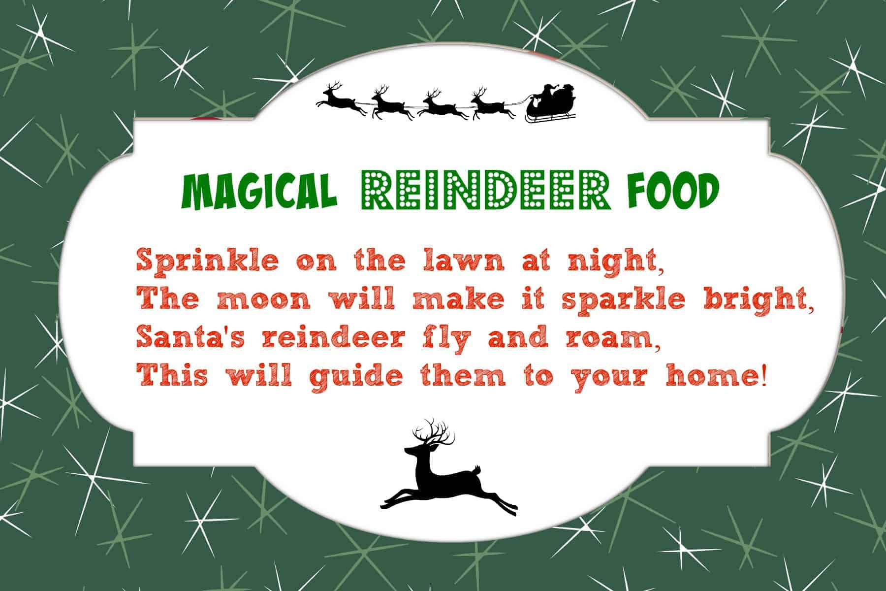 Magical Reindeer Food Recipe + Free Printable Poem Tag - Mama CheapsĀ® for Reindeer Food Poem Free Printable Tags