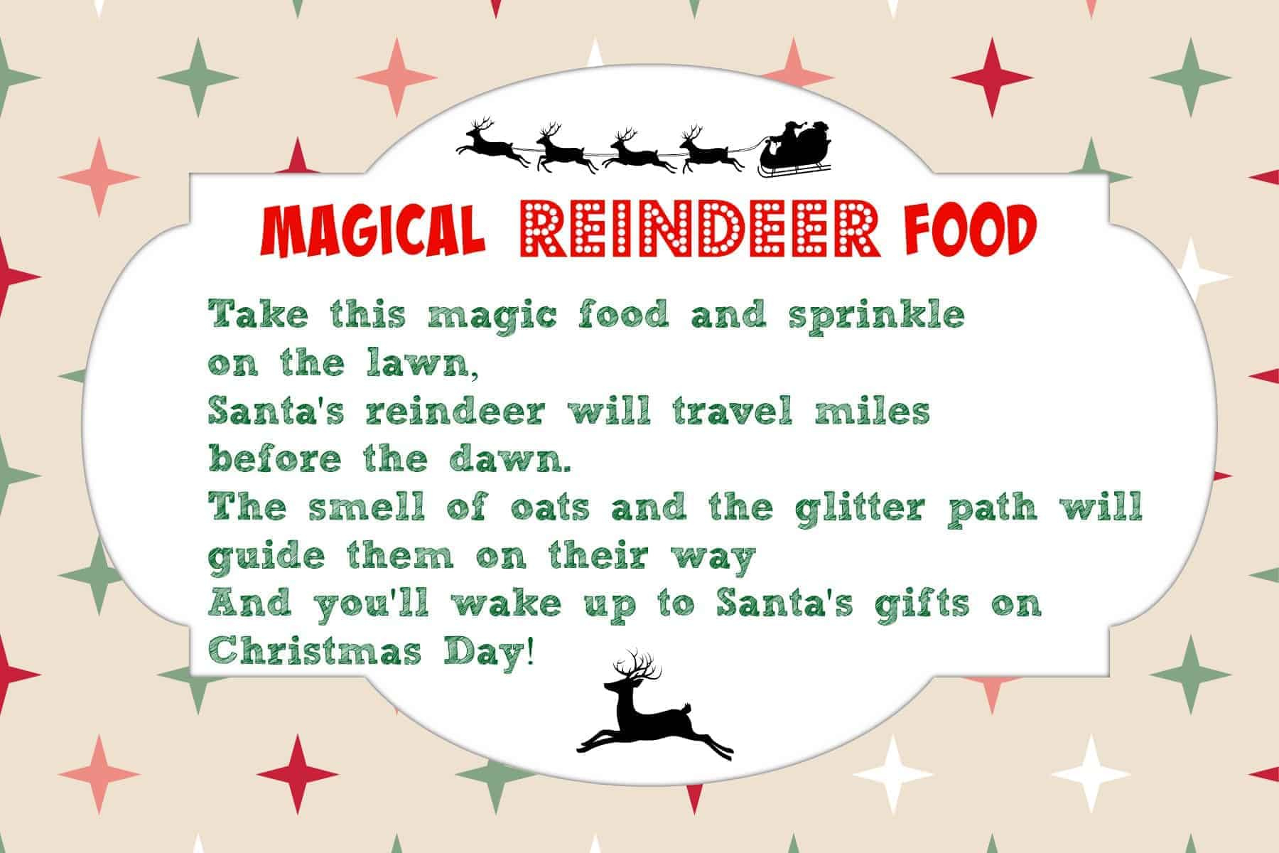Magical Reindeer Food Recipe + Free Printable Poem Tag - Mama Cheaps® intended for Reindeer Food Printable Poem