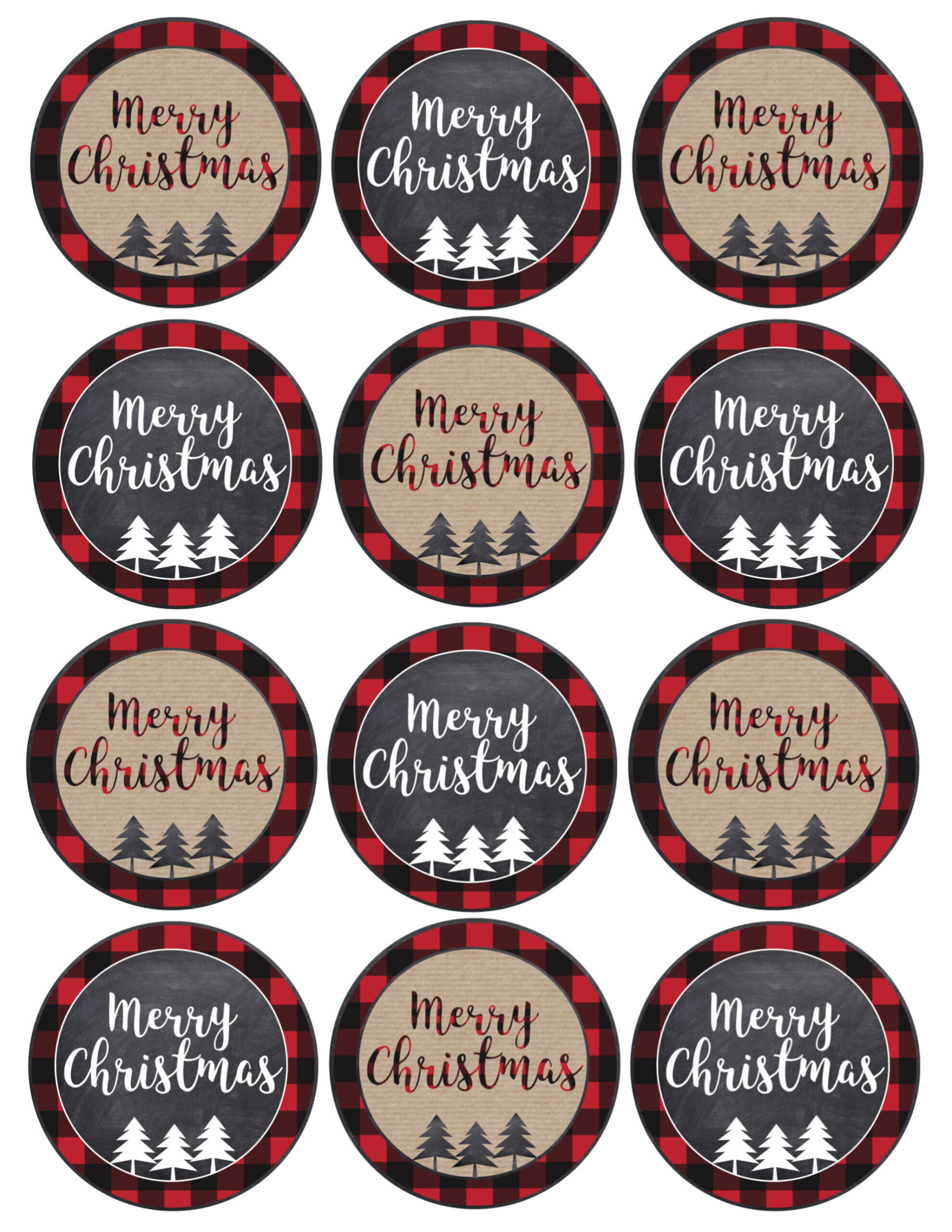 Merry Christmas Tags Printable - Paper Trail Design with Small Printable Christmas Tags
