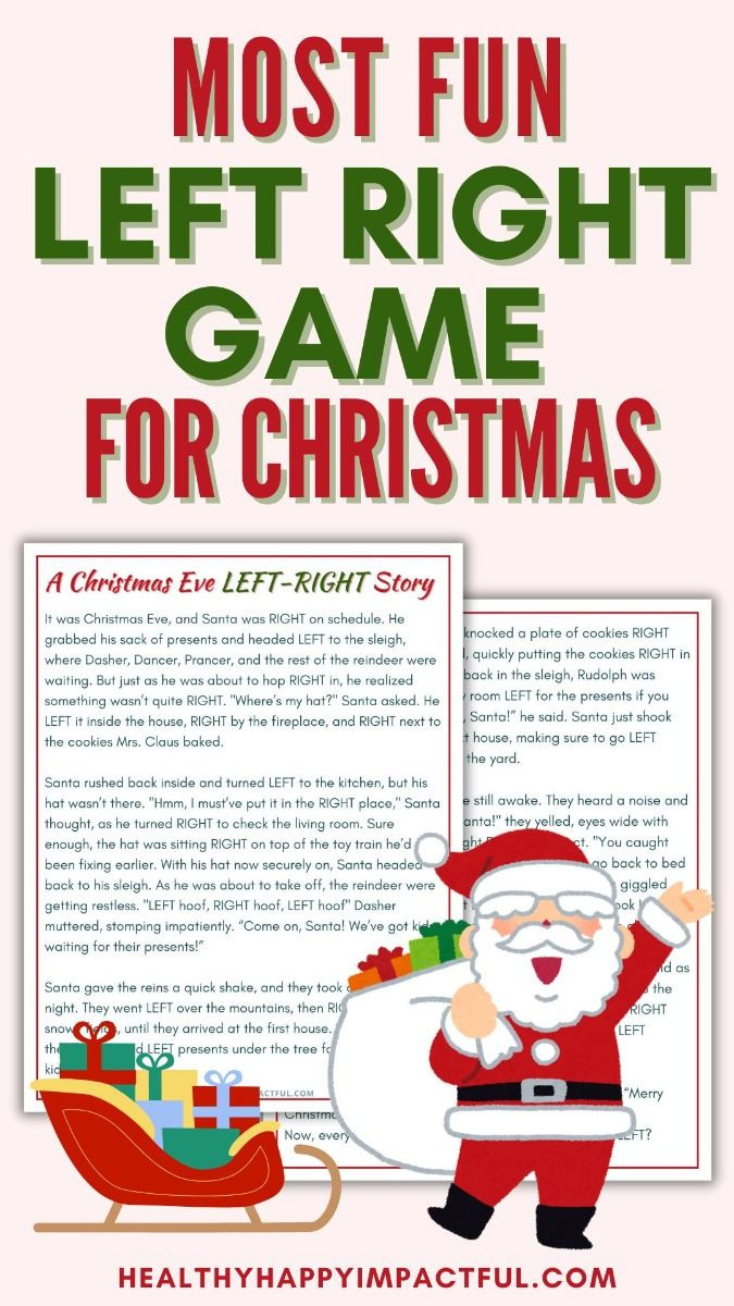 Most Fun Left Right Game For Christmas regarding Left Right Christmas Game Printable