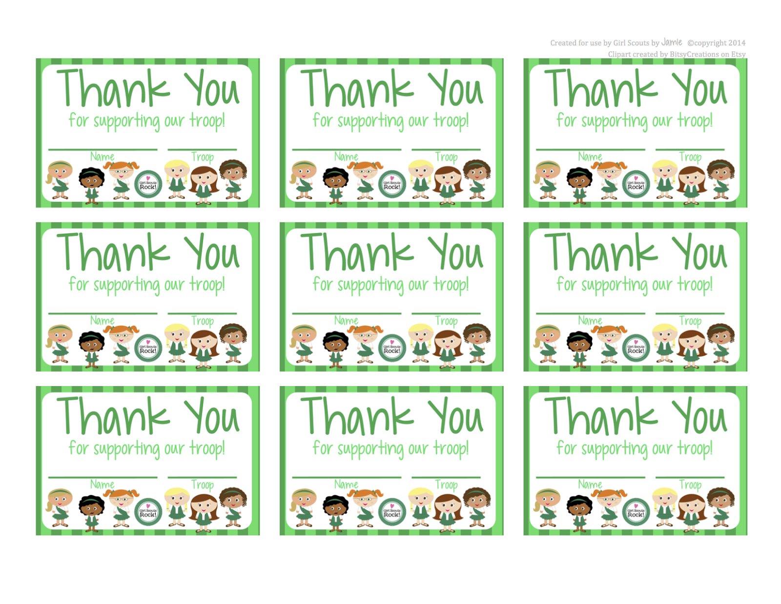 My Fashionable Designs: Girl Scouts - Free Printable Thank You Cards within Girl Scout Thank You Cards Free Printable