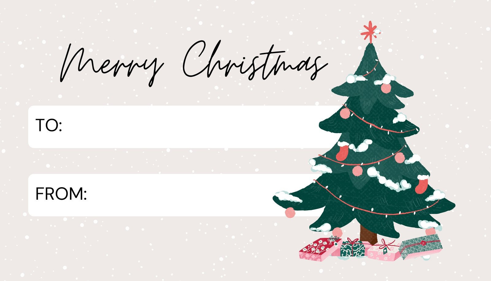 Page 2 - Free Custom Printable Christmas Tag Templates | Canva within Printable Christmas Card To And From