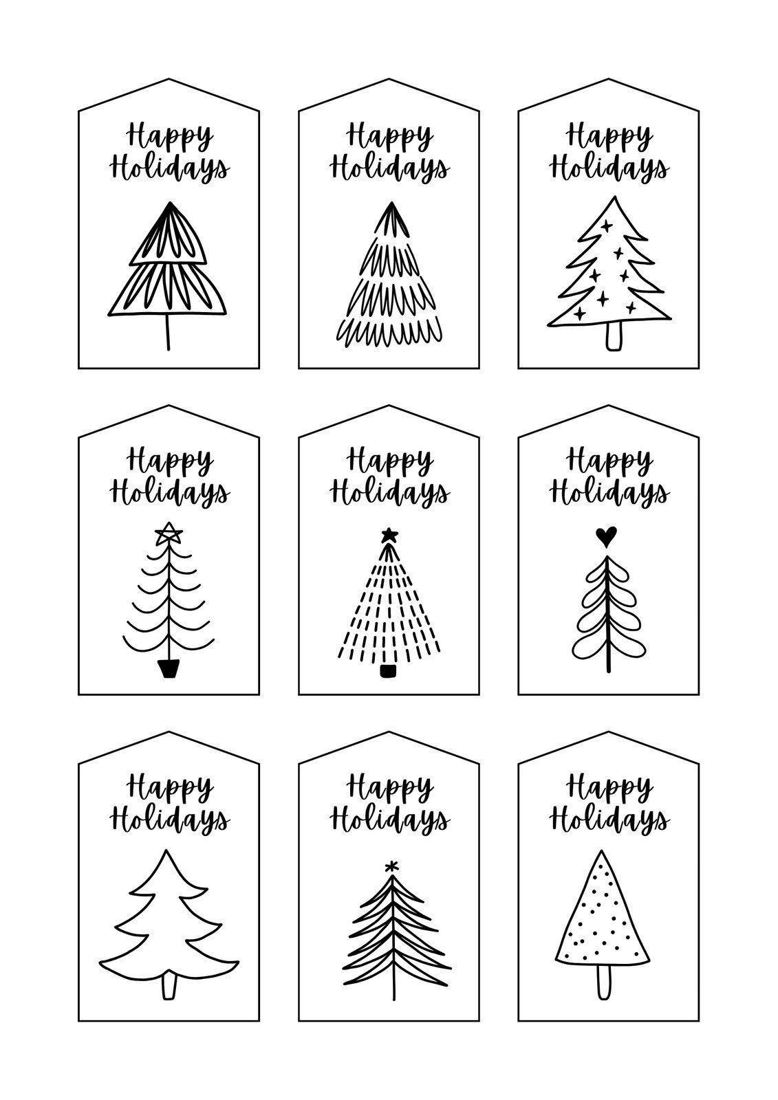 Page 6 - Free, Printable And Customizable Gift Tag Templates | Canva pertaining to Christmas Gift Tags Printable Black and White