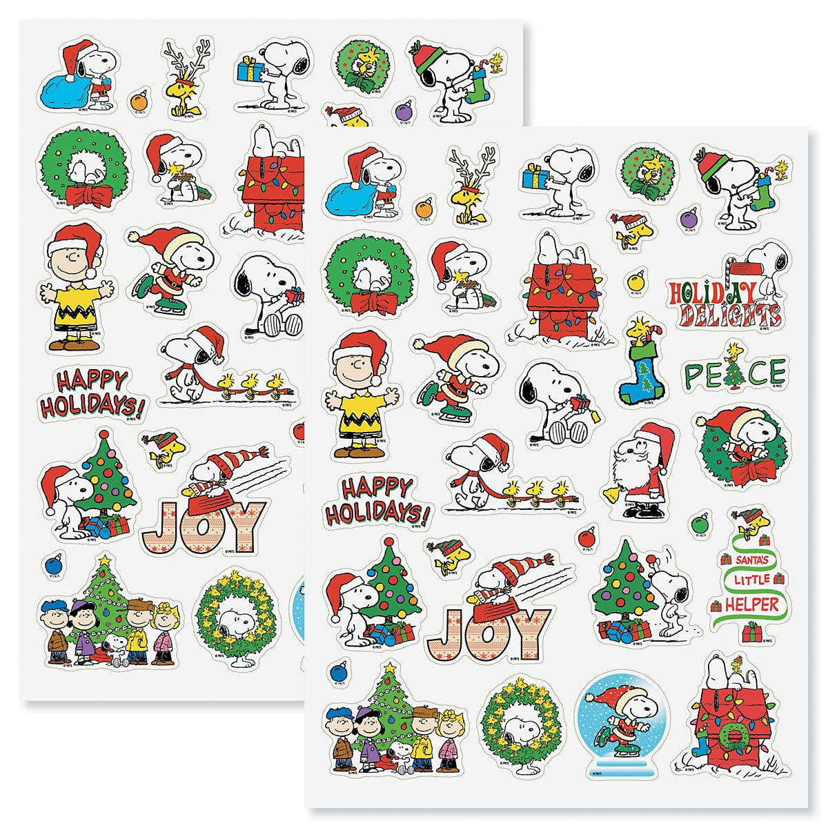 Peanuts Snoopy Christmas Festive Sticker Pack - 2 Sheets Of 34 inside Printable Christmas Tags Snoopy