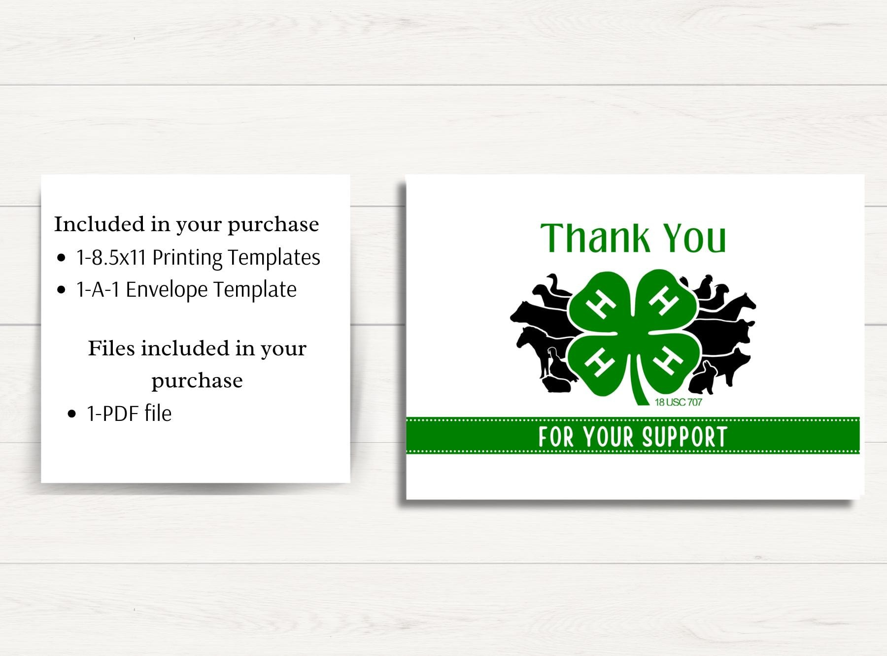 Printable 4H Thank You Card Template, 3.5X5 Print At Home Thank within 4h Thank You Cards Printable