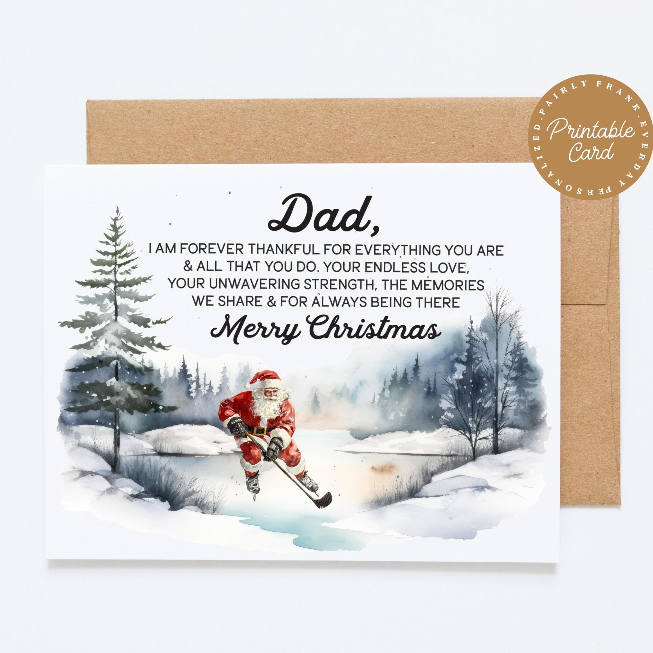 Printable Christmas Card For Dad - - Etsy Uk for Printable Christmas Card For Dad