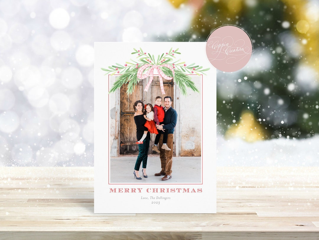 Printable Christmas Card With Photo, Holiday Card, Photo Card in Printable Christmas Card Etsy