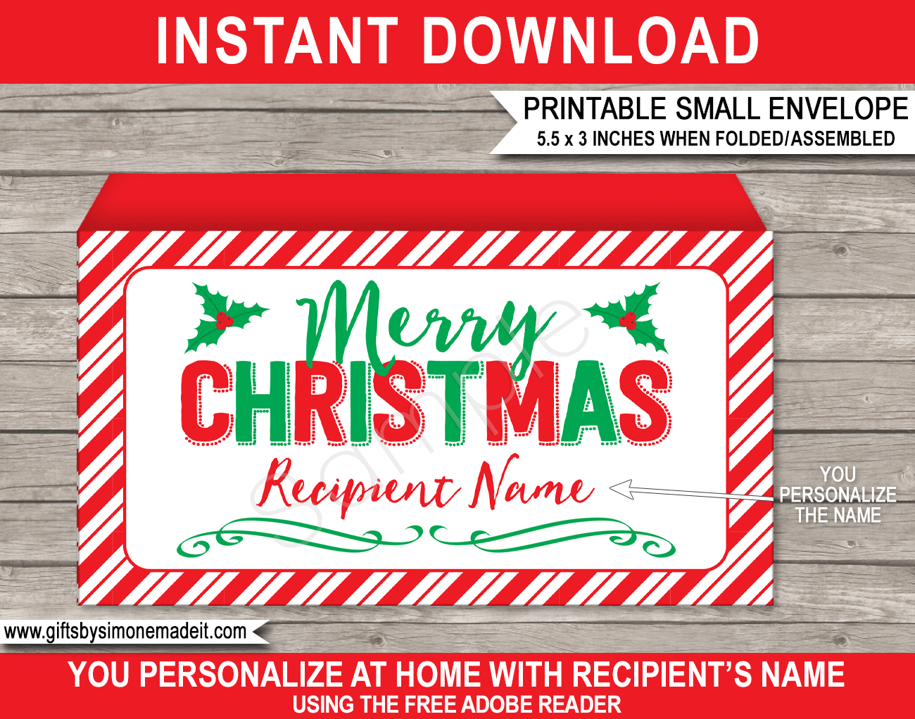 Printable Christmas Envelope Template | Diy Personalized Xmas Envelope inside Printable Christmas Card Stock With Envelopes